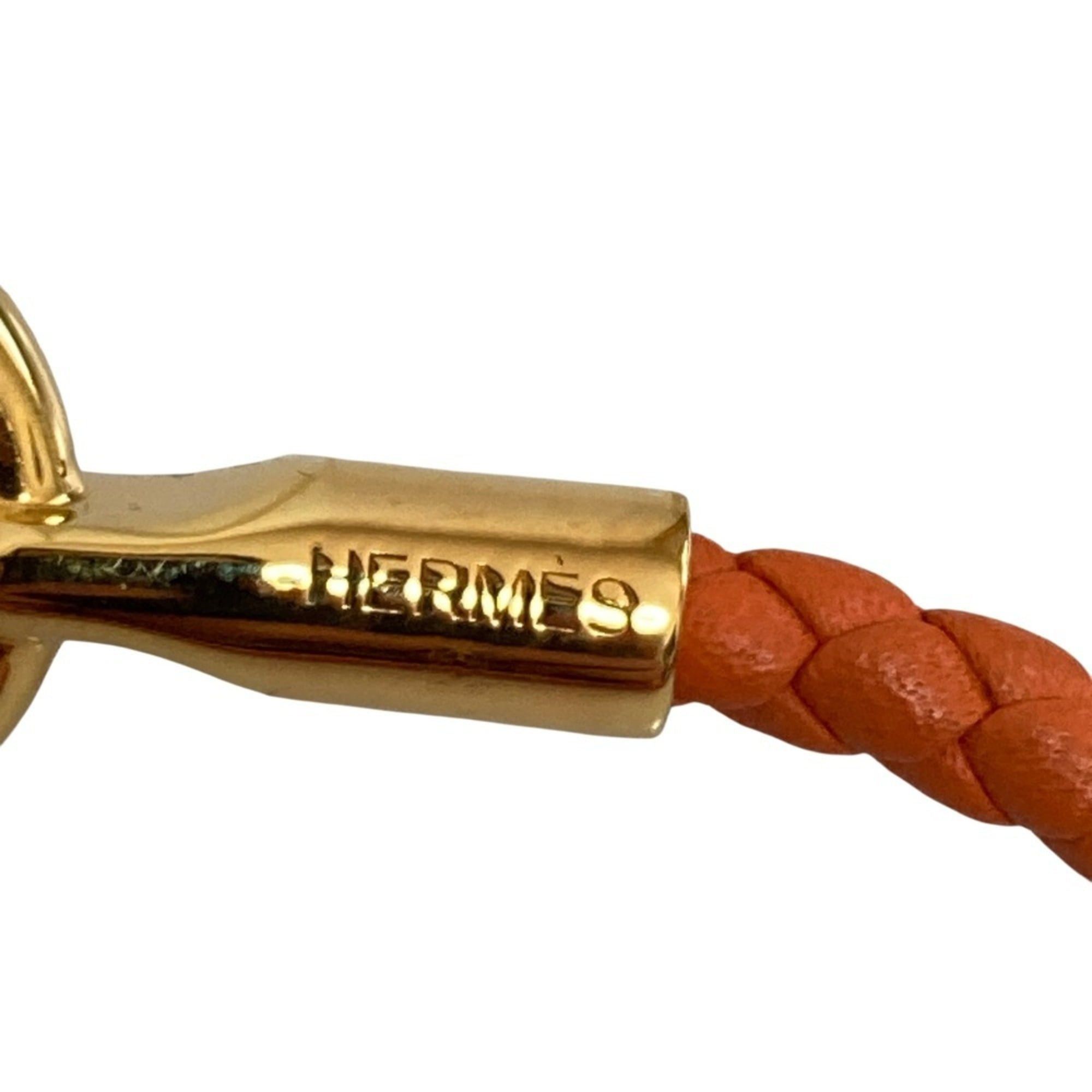 Hermes Hermes Glenan Leather Bracelet Orange Women's Size ONE SIZE - 4 Thumbnail