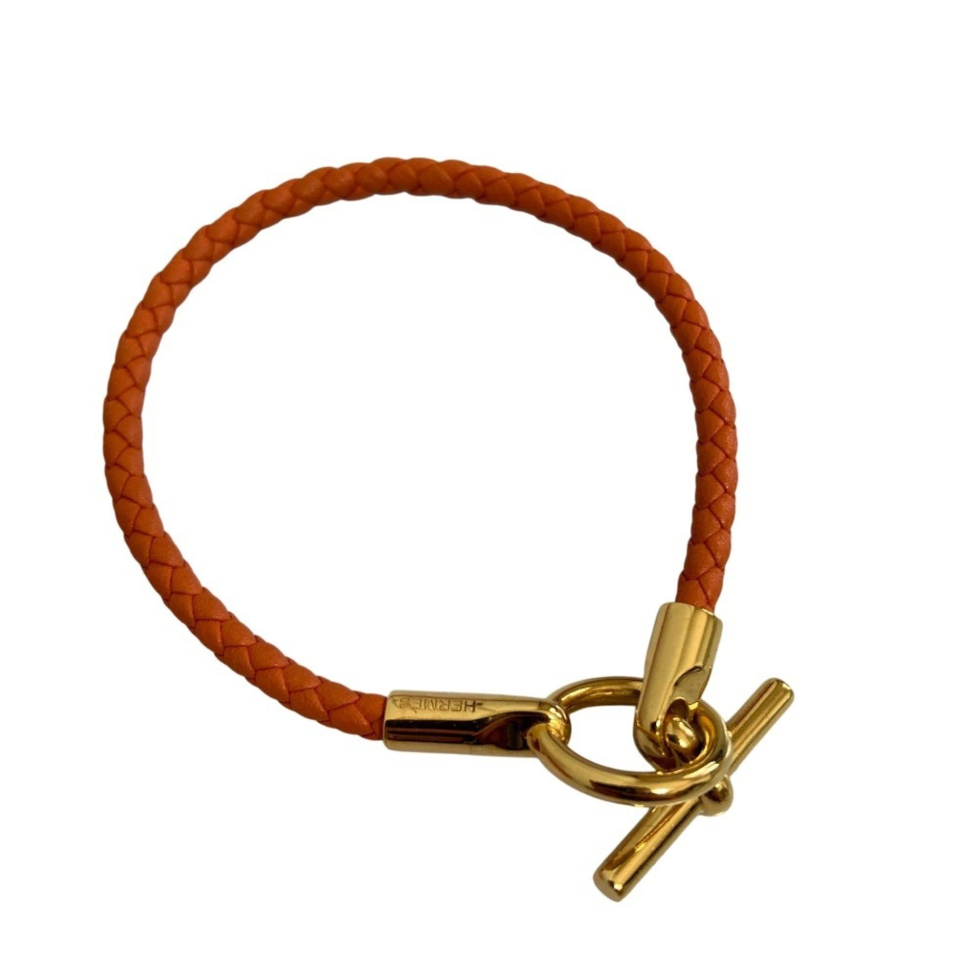 Hermes Hermes Glenan Leather Bracelet Orange Women's Size ONE SIZE - 3 Thumbnail