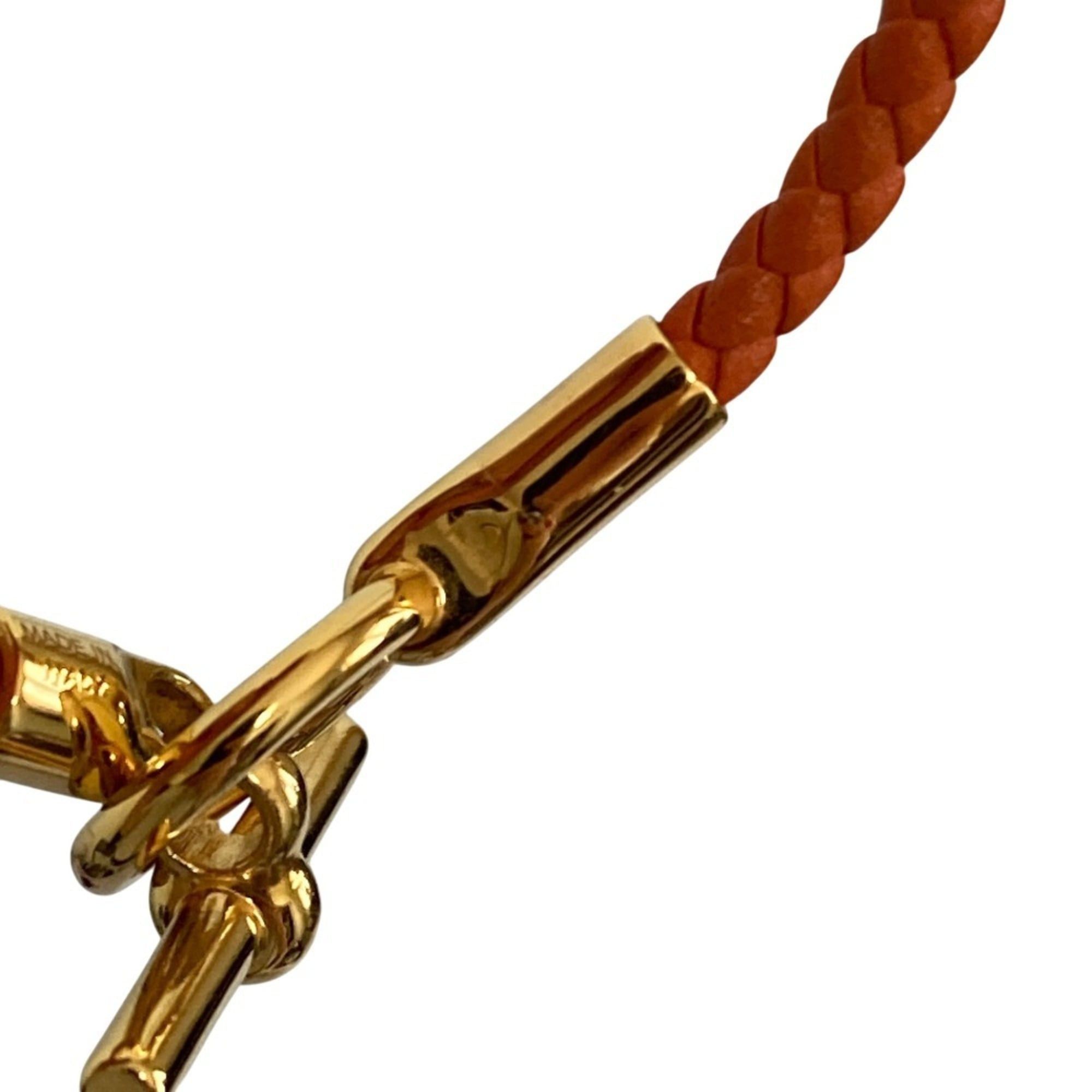 Hermes Hermes Glenan Leather Bracelet Orange Women's Size ONE SIZE - 9 Thumbnail