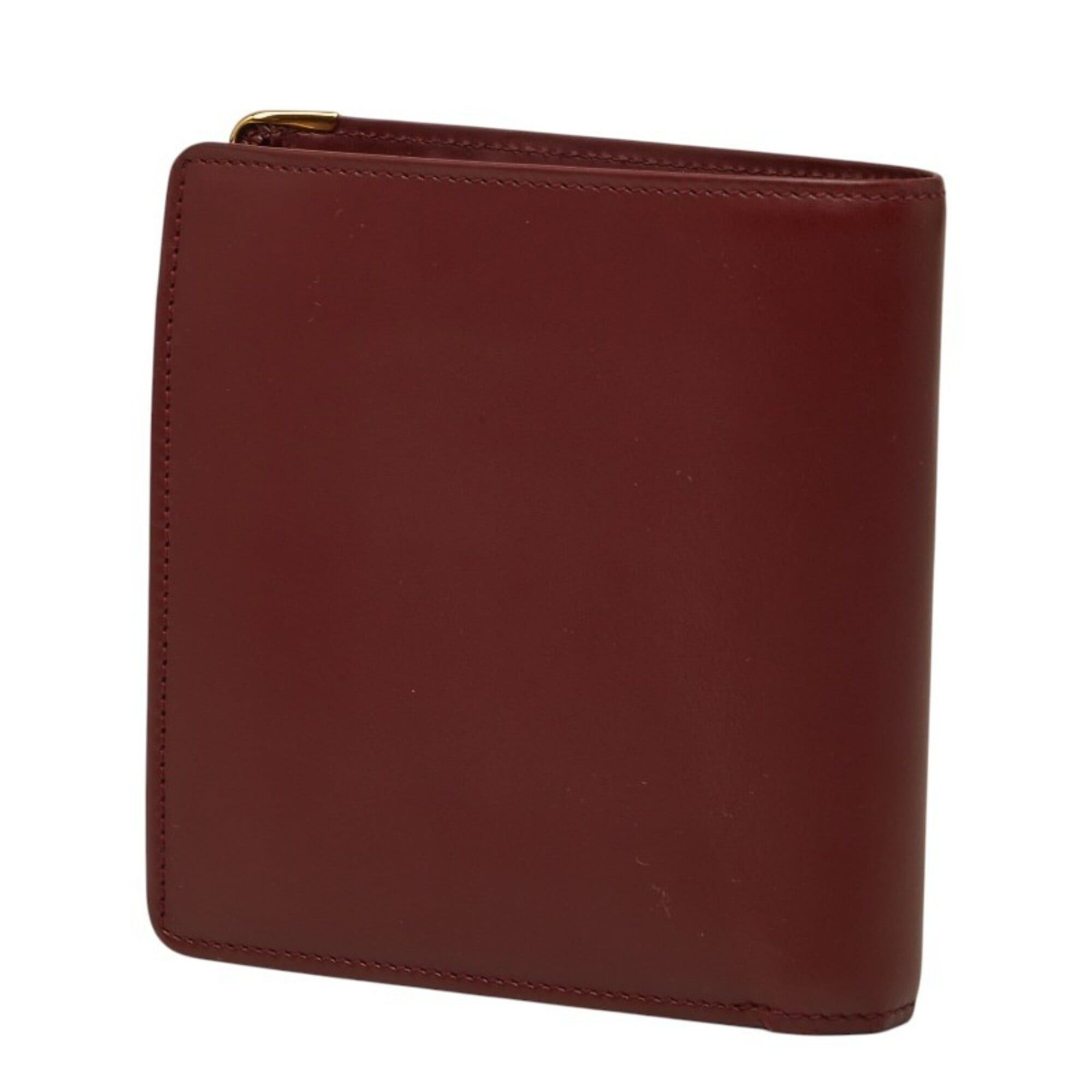 Cartier Cartier Must Line Bi-fold Wallet, Wine Red/Bordeaux Leather, Women's. Size ONE SIZE - 2 Thumbnail