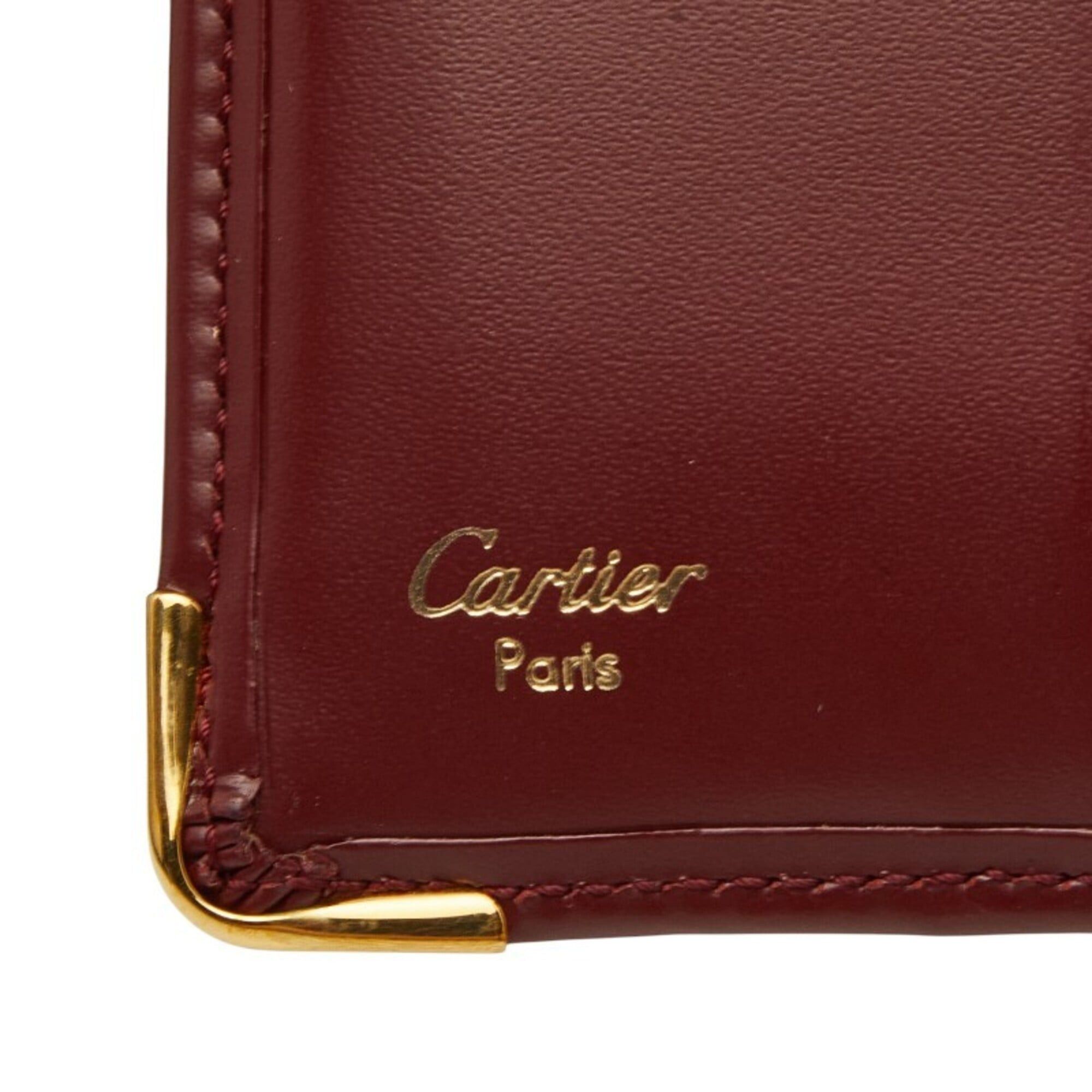 Cartier Cartier Must Line Bi-fold Wallet, Wine Red/Bordeaux Leather, Women's. Size ONE SIZE - 9 Thumbnail