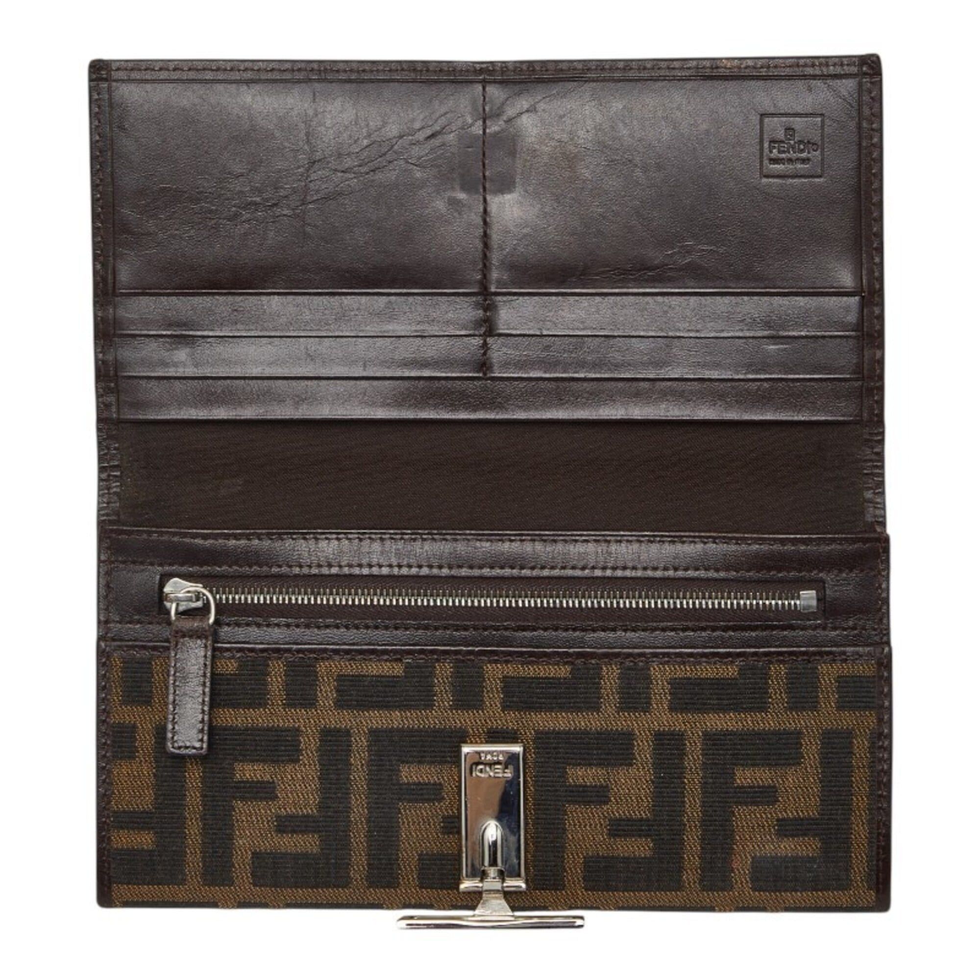 Fendi Fendi Zucca Long Wallet 15828 Brown Canvas Leather Women's FENDI Size ONE SIZE - 6 Thumbnail