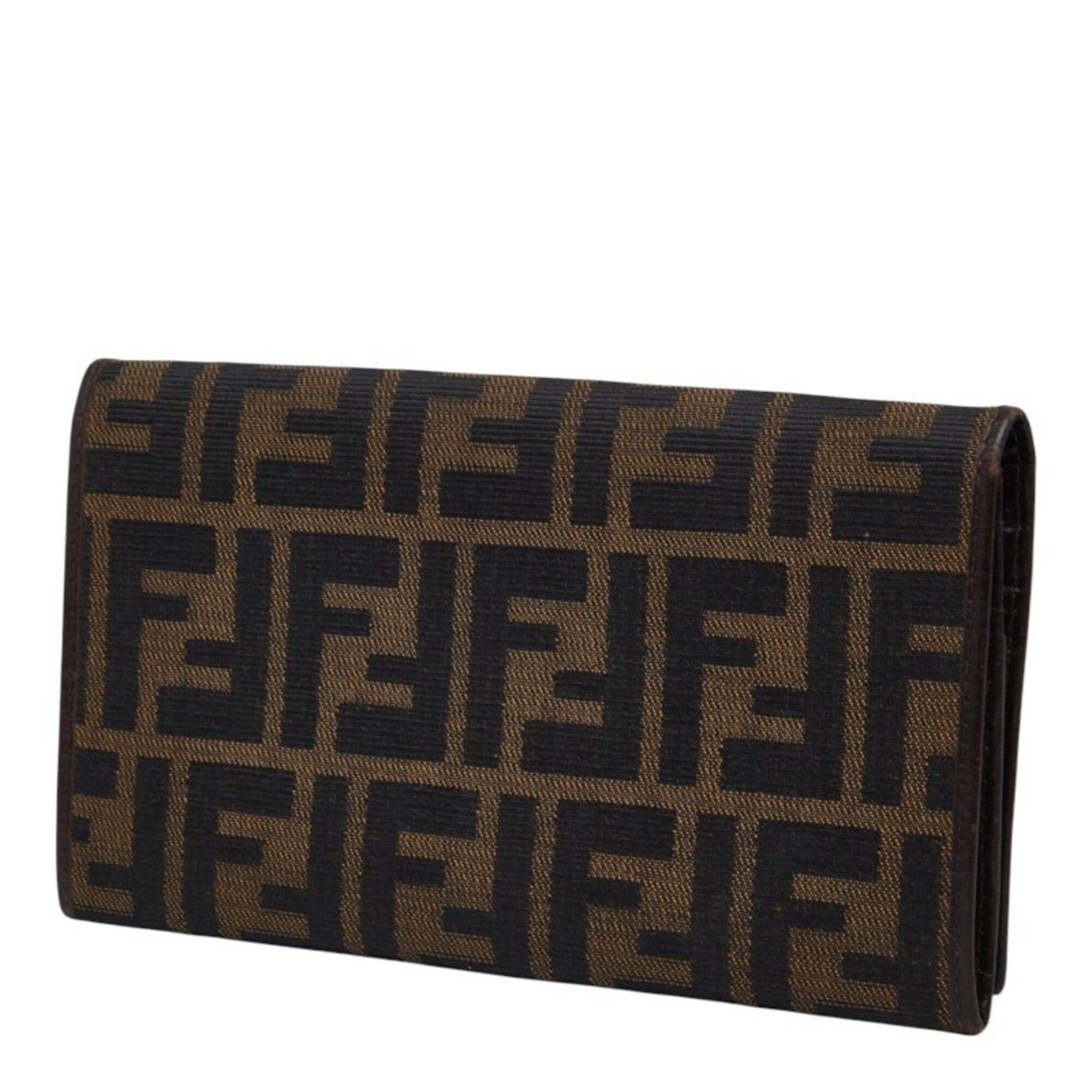 Fendi Fendi Zucca Long Wallet 15828 Brown Canvas Leather Women's FENDI Size ONE SIZE - 2 Thumbnail