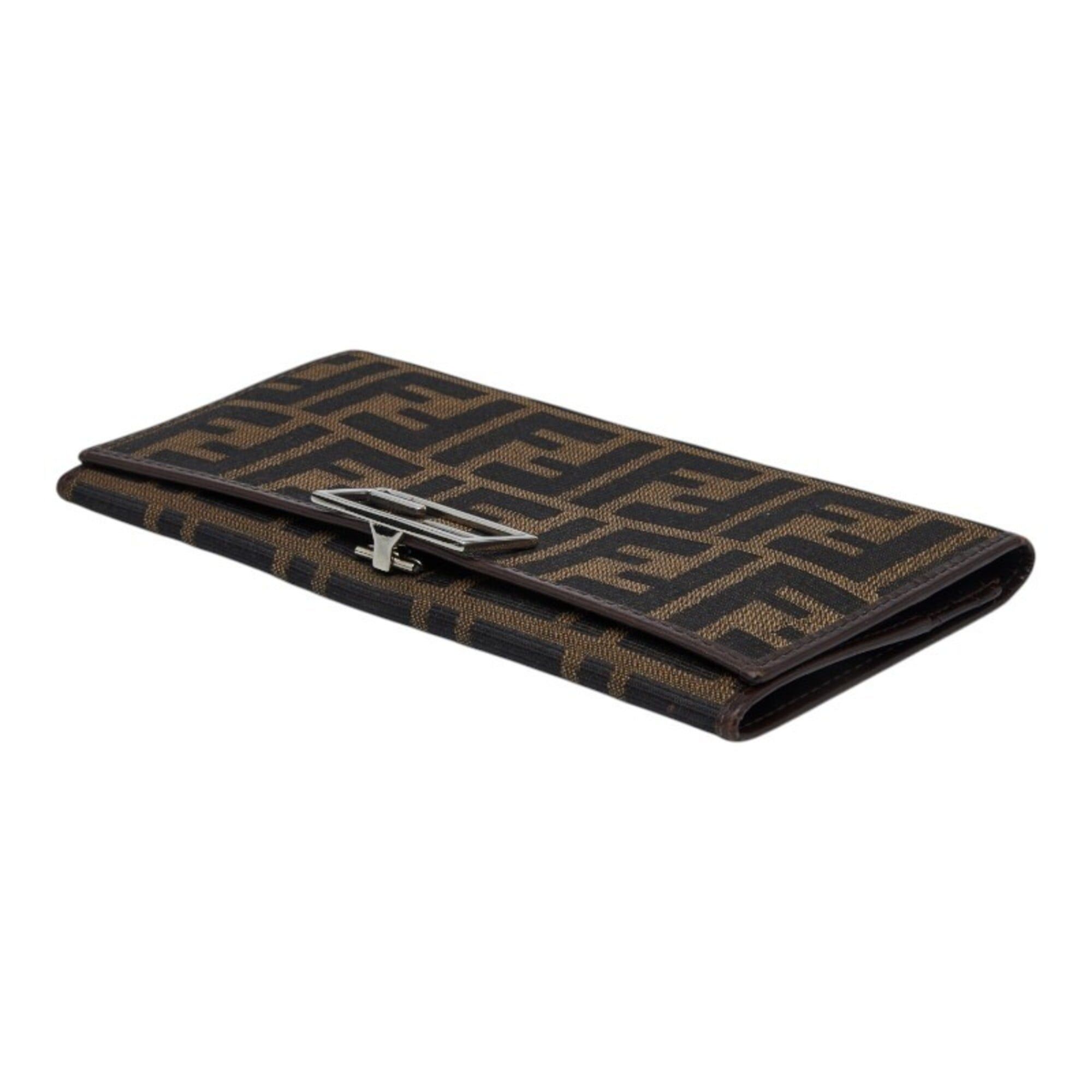 Fendi Fendi Zucca Long Wallet 15828 Brown Canvas Leather Women's FENDI Size ONE SIZE - 4 Thumbnail