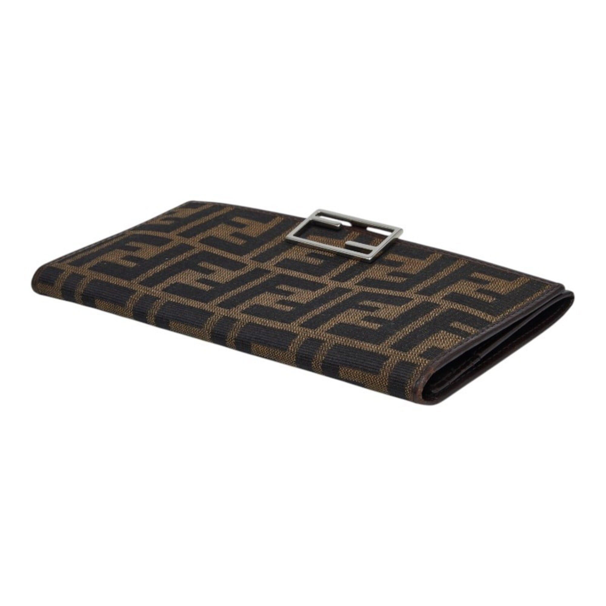 Fendi Fendi Zucca Long Wallet 15828 Brown Canvas Leather Women's FENDI Size ONE SIZE - 5 Thumbnail