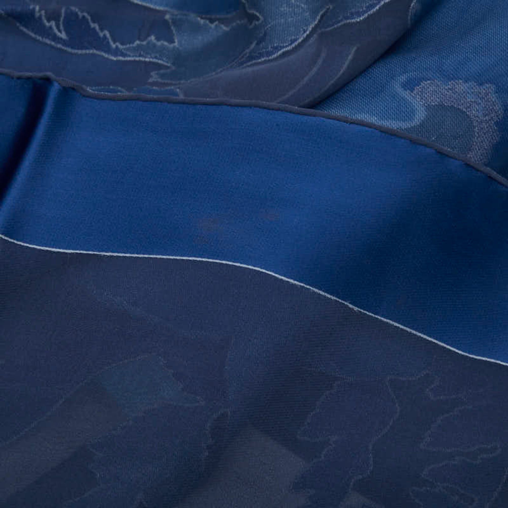 Salvatore Ferragamo Salvatore Ferragamo Flower Pattern Scarf/Muffler, Blue, Rayon Silk, Women's Size ONE SIZE - 2 Thumbnail