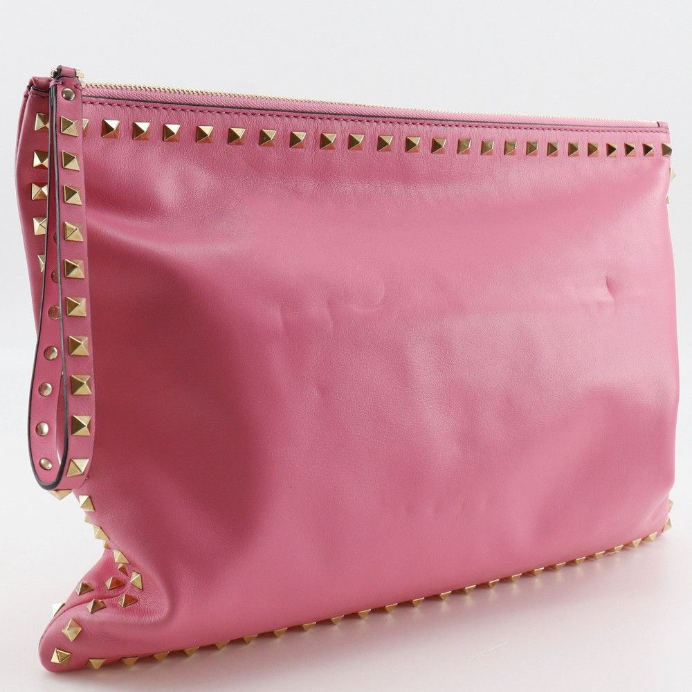 Valentino Valentino Valentino Garavani Rockstud Leather Clutch Bag Leather Clutch Bag DUTY FREE for USA Size ONE SIZE - 3 Thumbnail