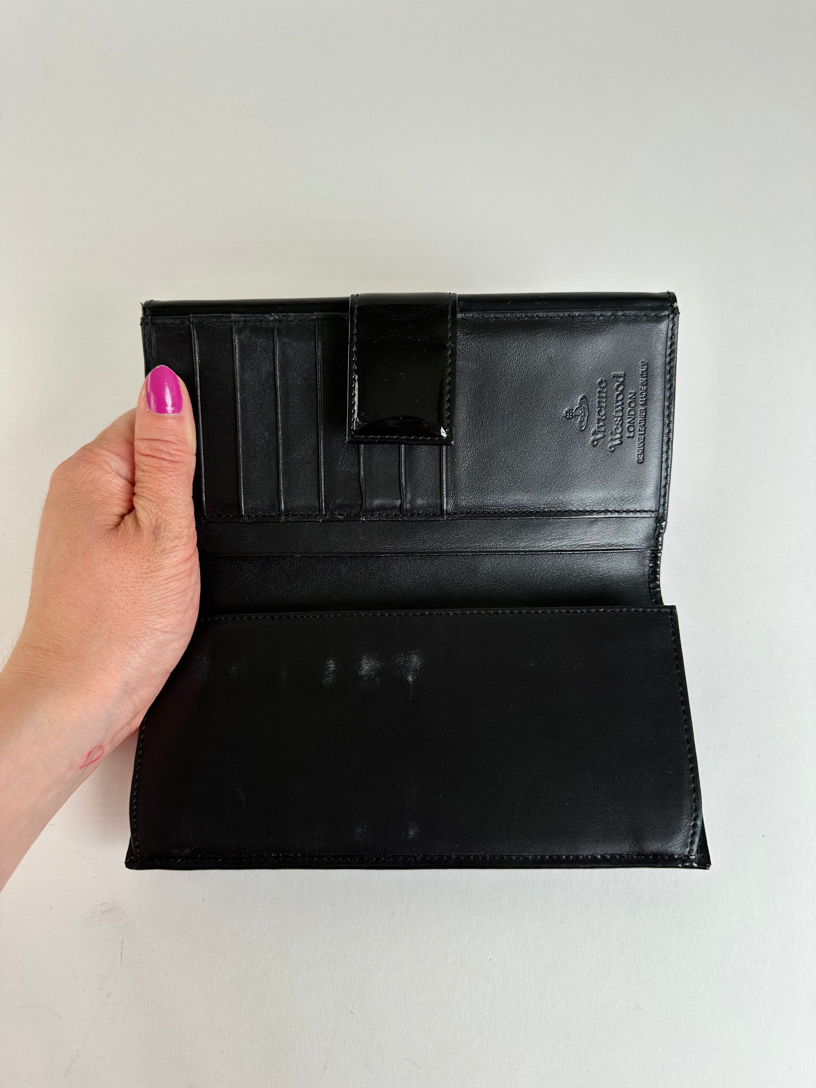 Vivienne Westwood Vintage Long Wallet Patent Leather Black Size ONE SIZE - 5 Thumbnail
