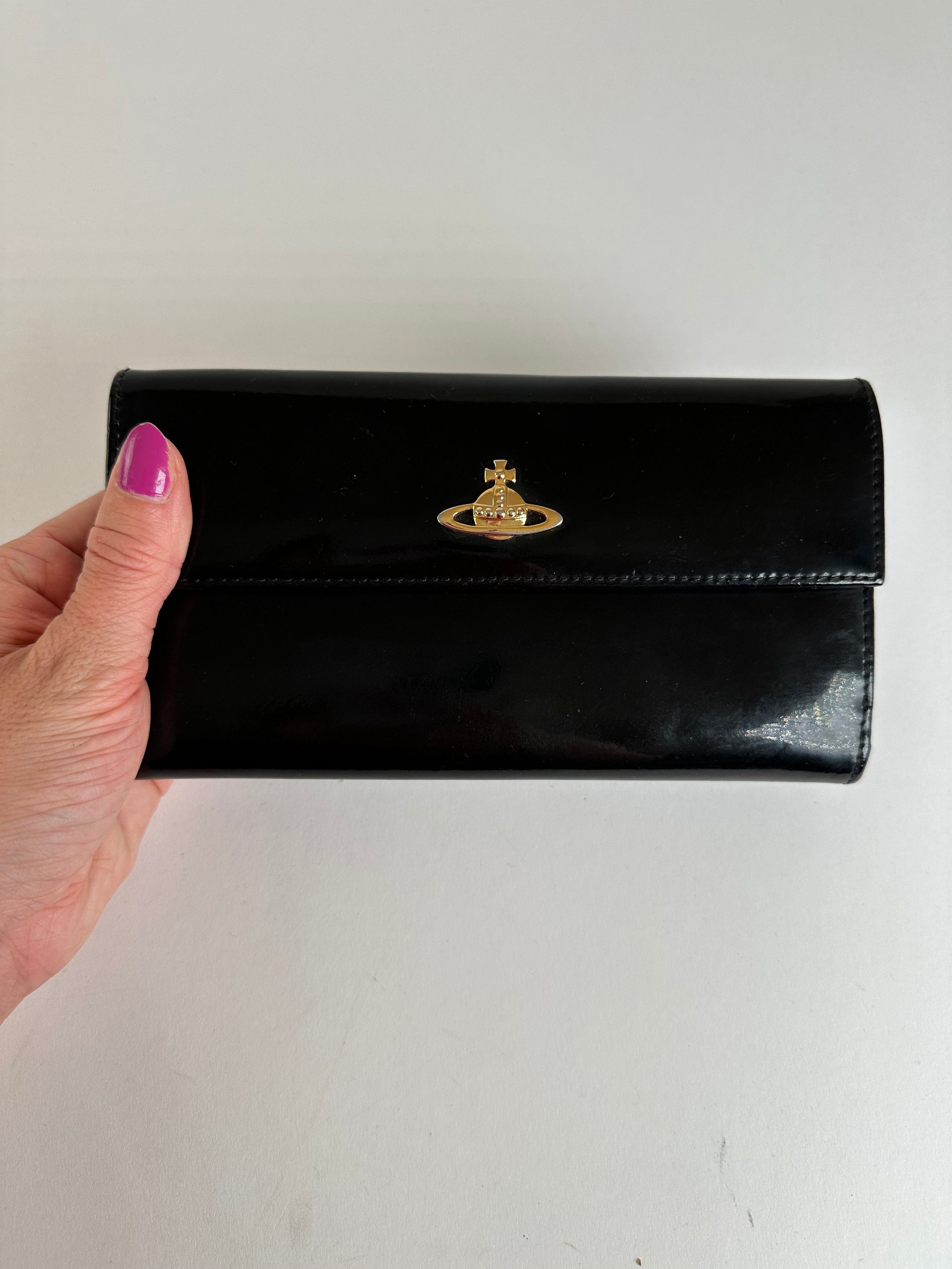 Vivienne Westwood Vintage Long Wallet Patent Leather Black Size ONE SIZE - 3 Thumbnail