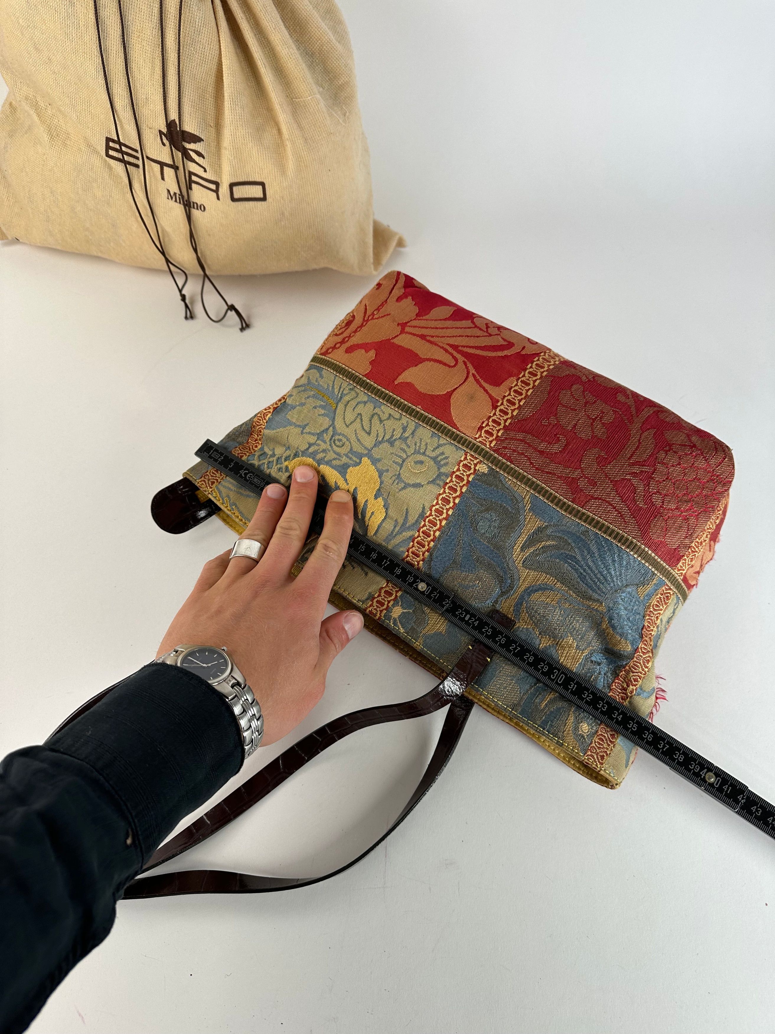 Etro Vintage Jacquard Tote Bag Multicolour Size ONE SIZE - 9 Thumbnail