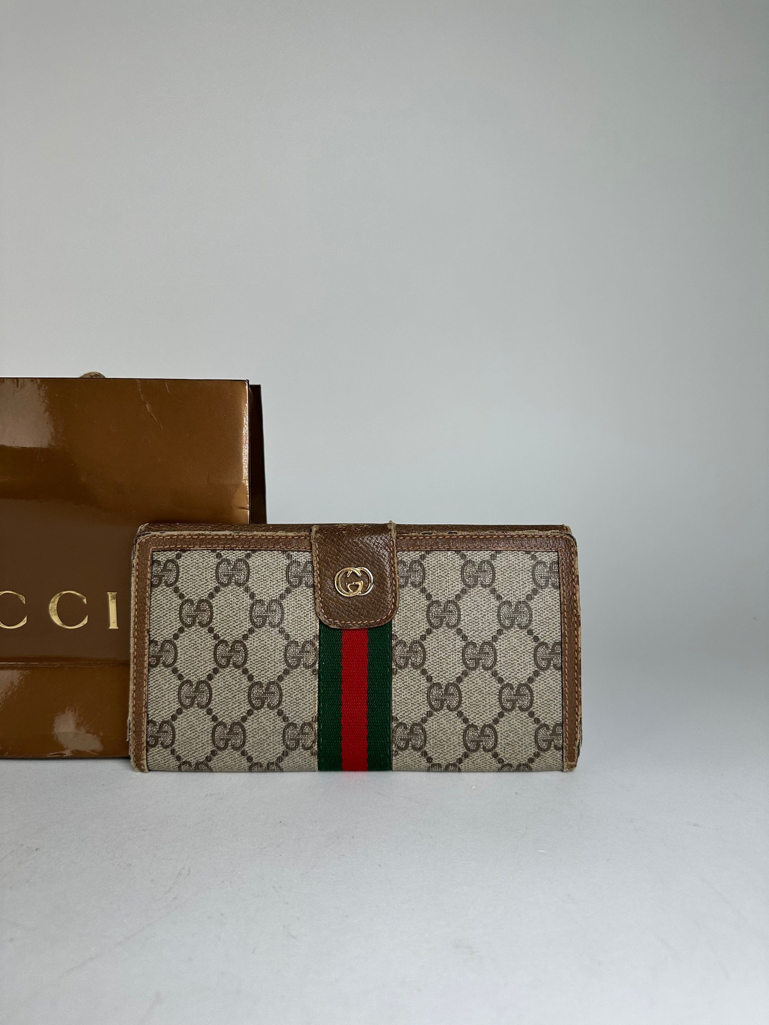 Gucci Vintage GG Supreme Long Wallet Beige Size ONE SIZE - 11 Thumbnail