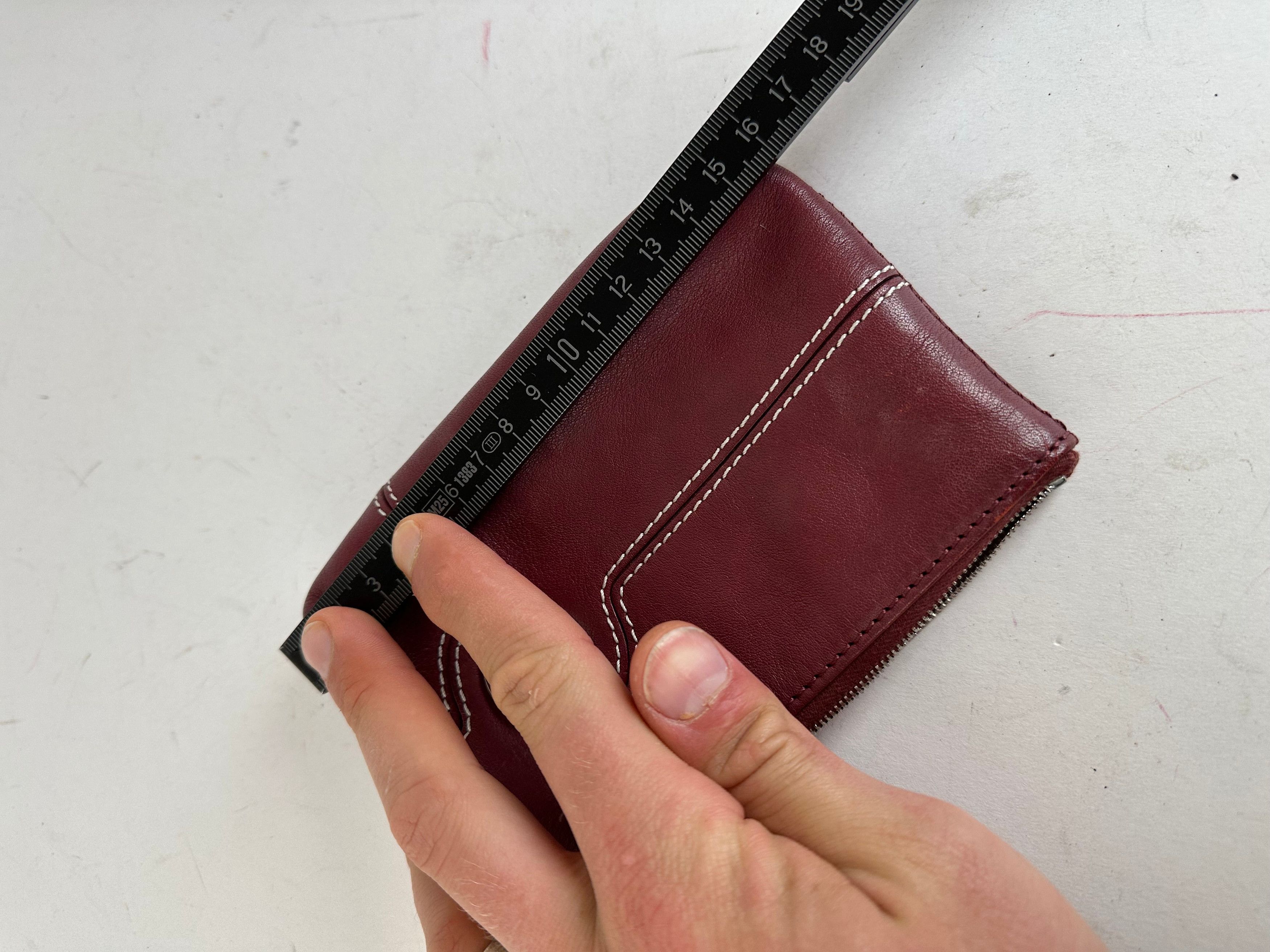 Celine Vintage Leather Zip Pouch Burgundy Size ONE SIZE - 10 Thumbnail