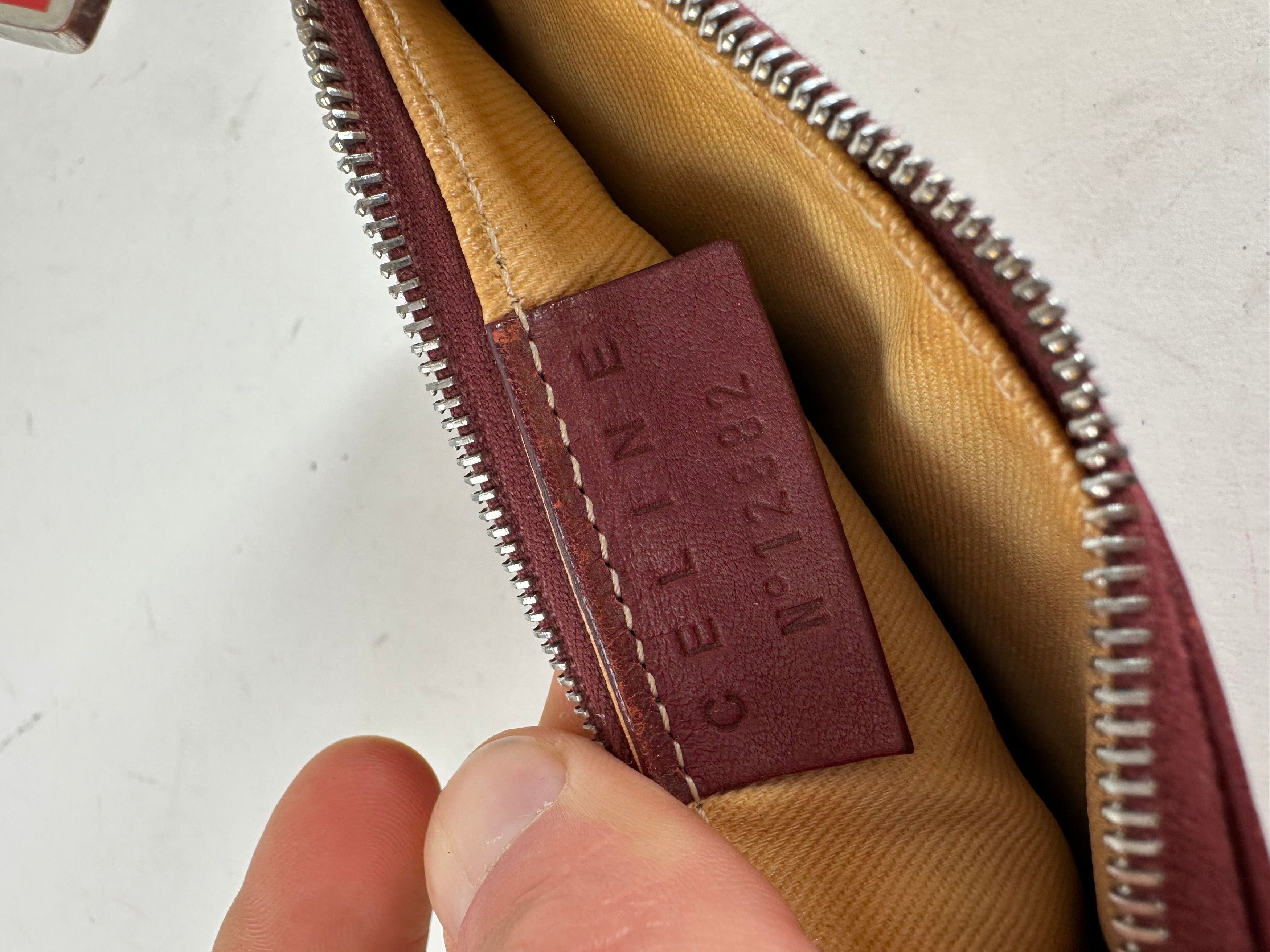 Celine Vintage Leather Zip Pouch Burgundy Size ONE SIZE - 8 Thumbnail