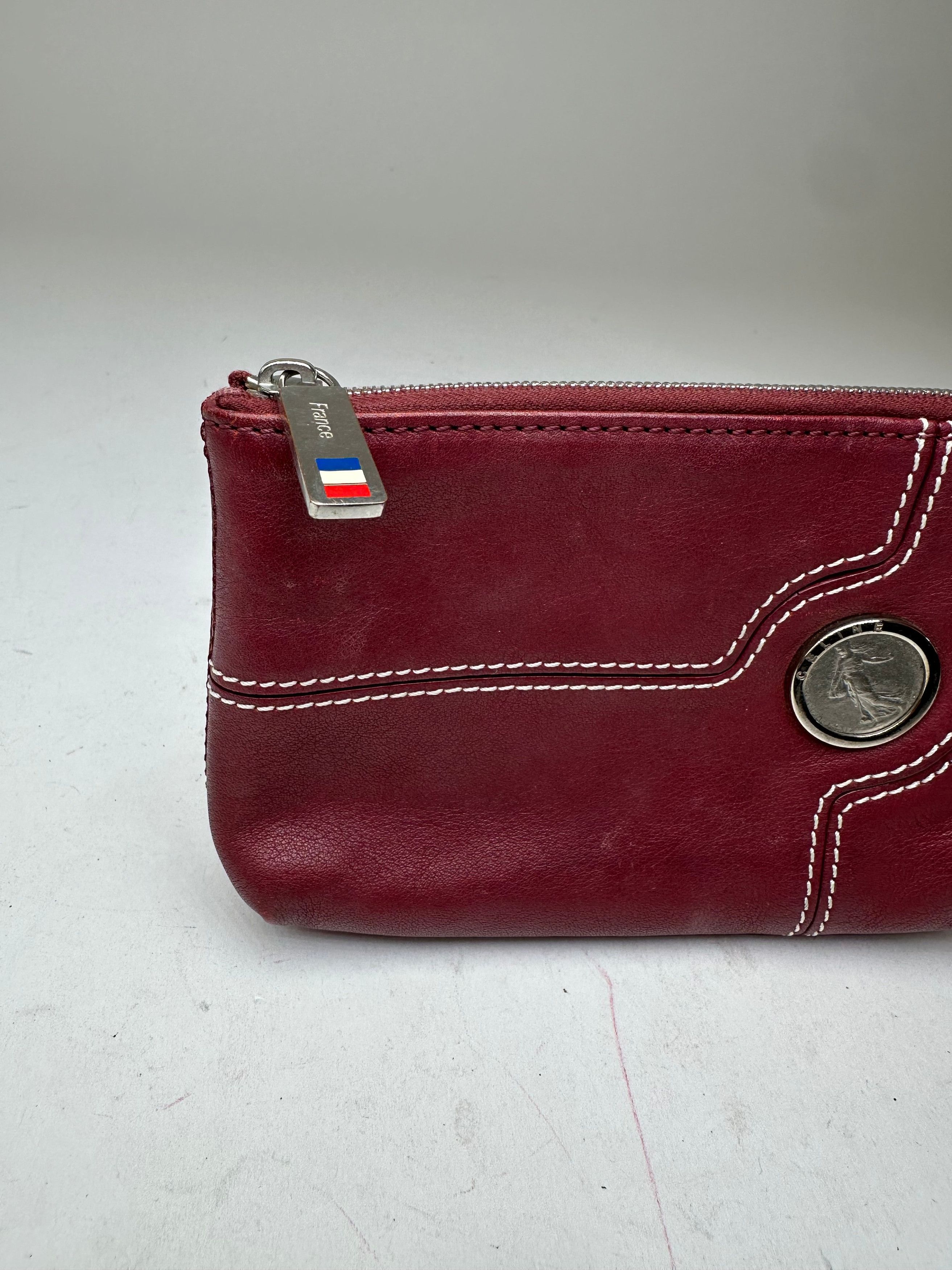 Celine Vintage Leather Zip Pouch Burgundy Size ONE SIZE - 12 Thumbnail