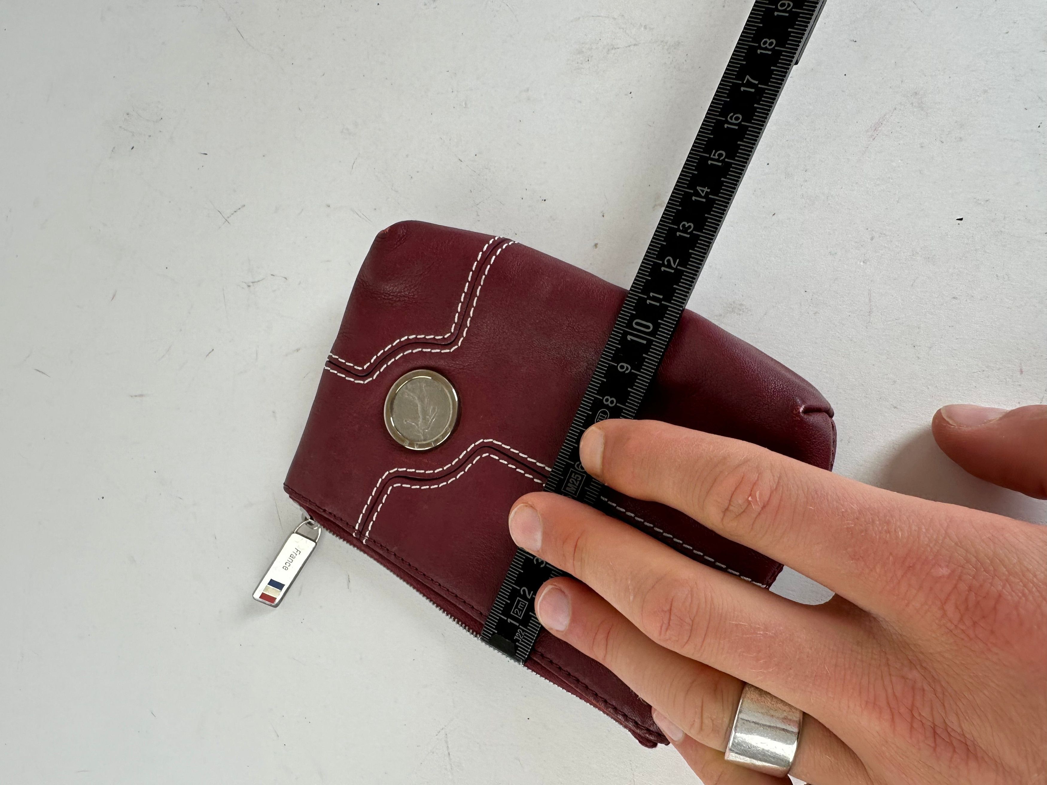 Celine Vintage Leather Zip Pouch Burgundy Size ONE SIZE - 11 Thumbnail