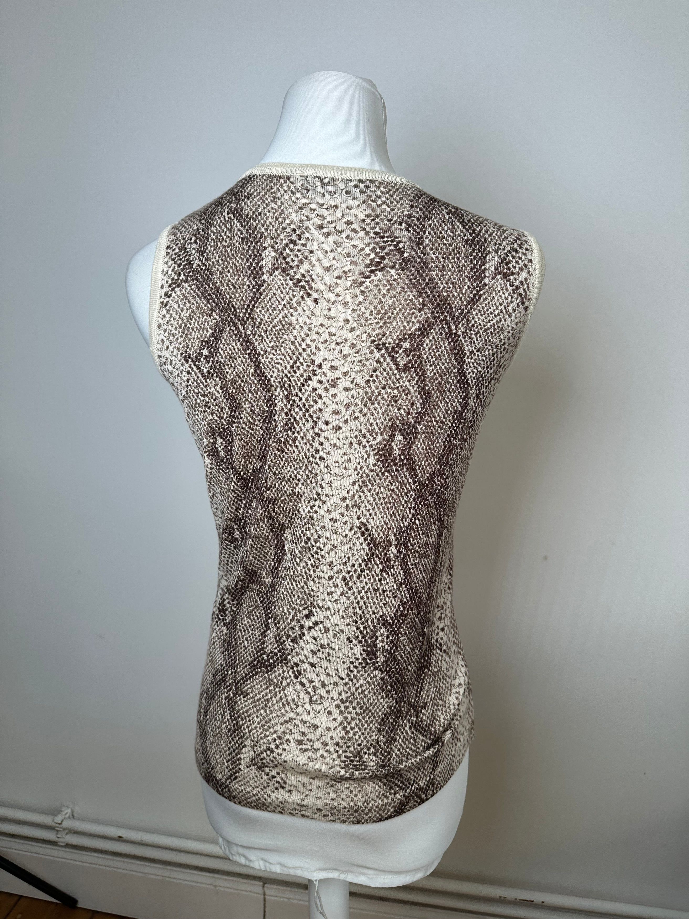Givenchy Vintage Boutique Snakeskin Print Knit Sleeveless Top Cream B Size M / US 6-8 / IT 42-44 - 12 Thumbnail
