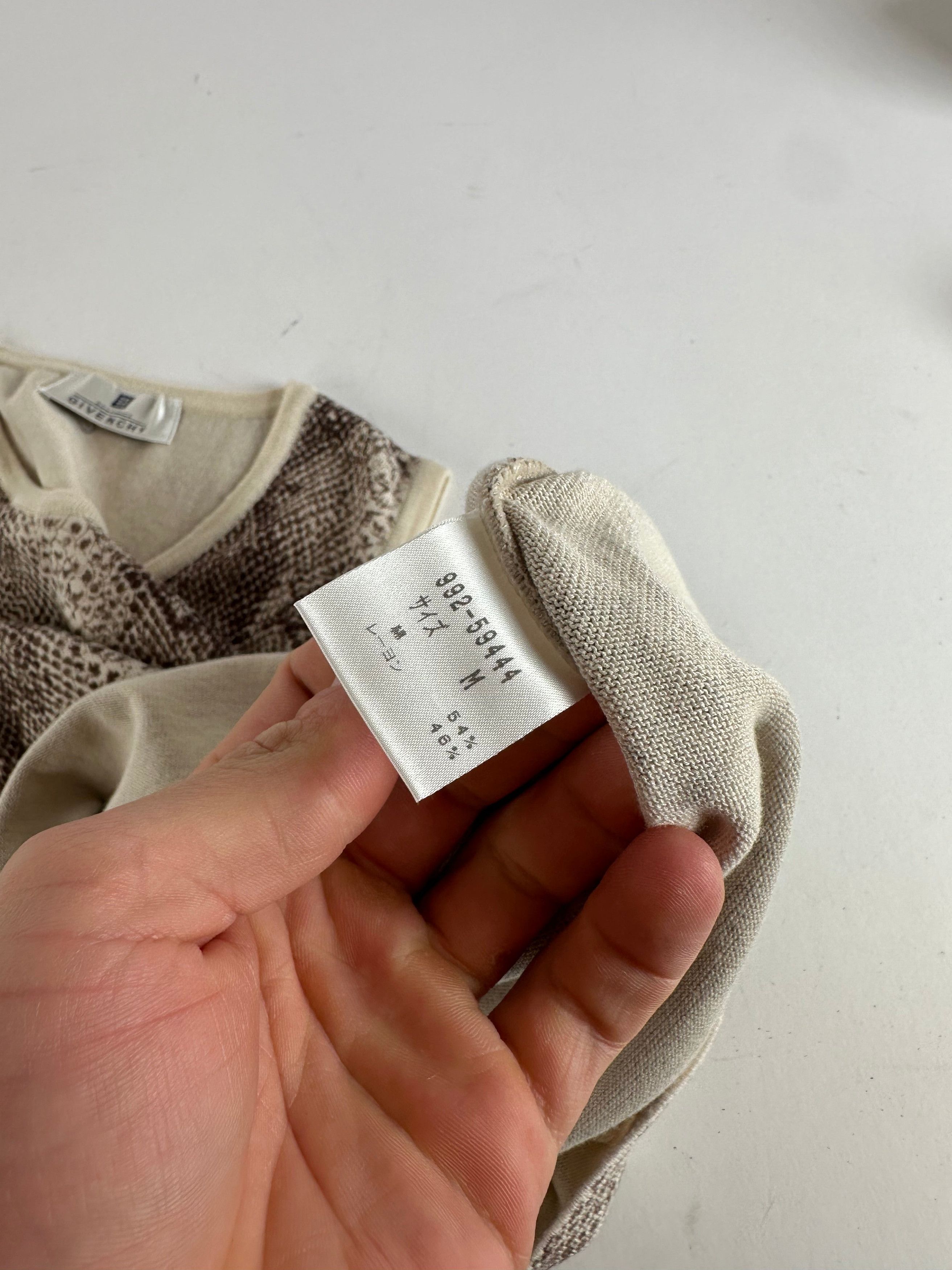 Givenchy Vintage Boutique Snakeskin Print Knit Sleeveless Top Cream B Size M / US 6-8 / IT 42-44 - 7 Thumbnail