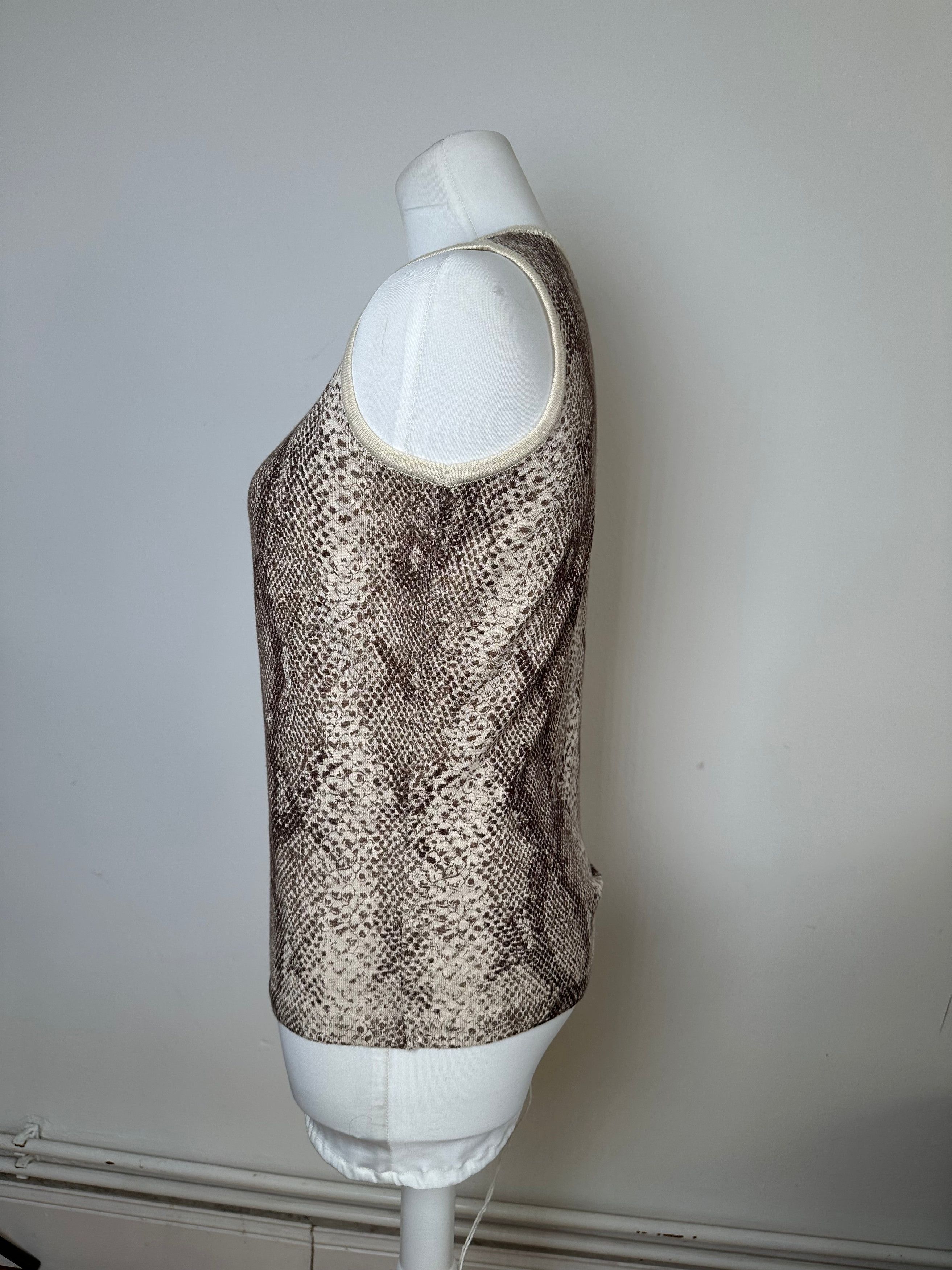 Givenchy Vintage Boutique Snakeskin Print Knit Sleeveless Top Cream B Size M / US 6-8 / IT 42-44 - 3 Thumbnail