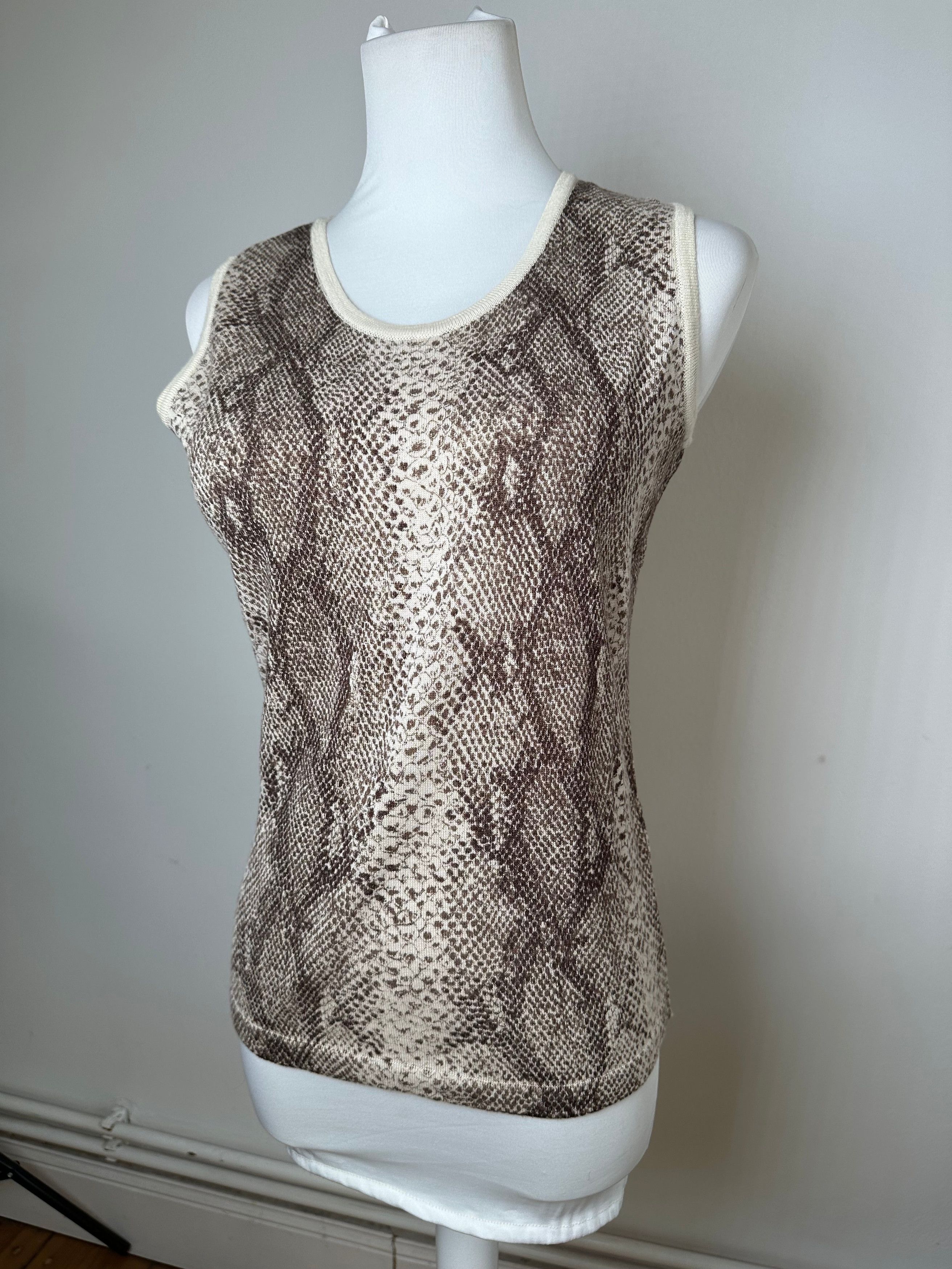 Givenchy Vintage Boutique Snakeskin Print Knit Sleeveless Top Cream B Size M / US 6-8 / IT 42-44 - 11 Thumbnail