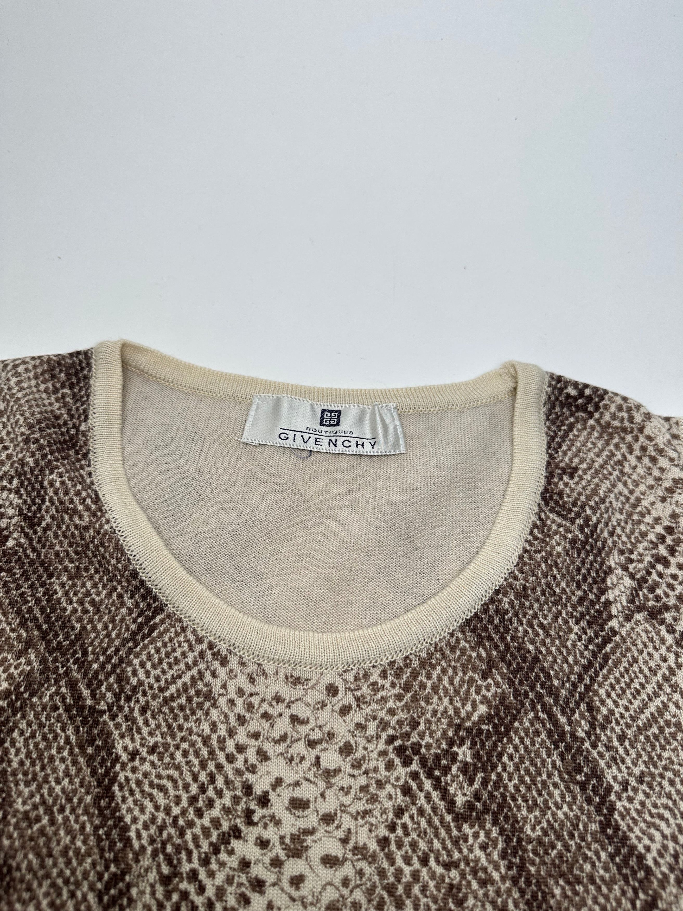 Givenchy Vintage Boutique Snakeskin Print Knit Sleeveless Top Cream B Size M / US 6-8 / IT 42-44 - 6 Thumbnail
