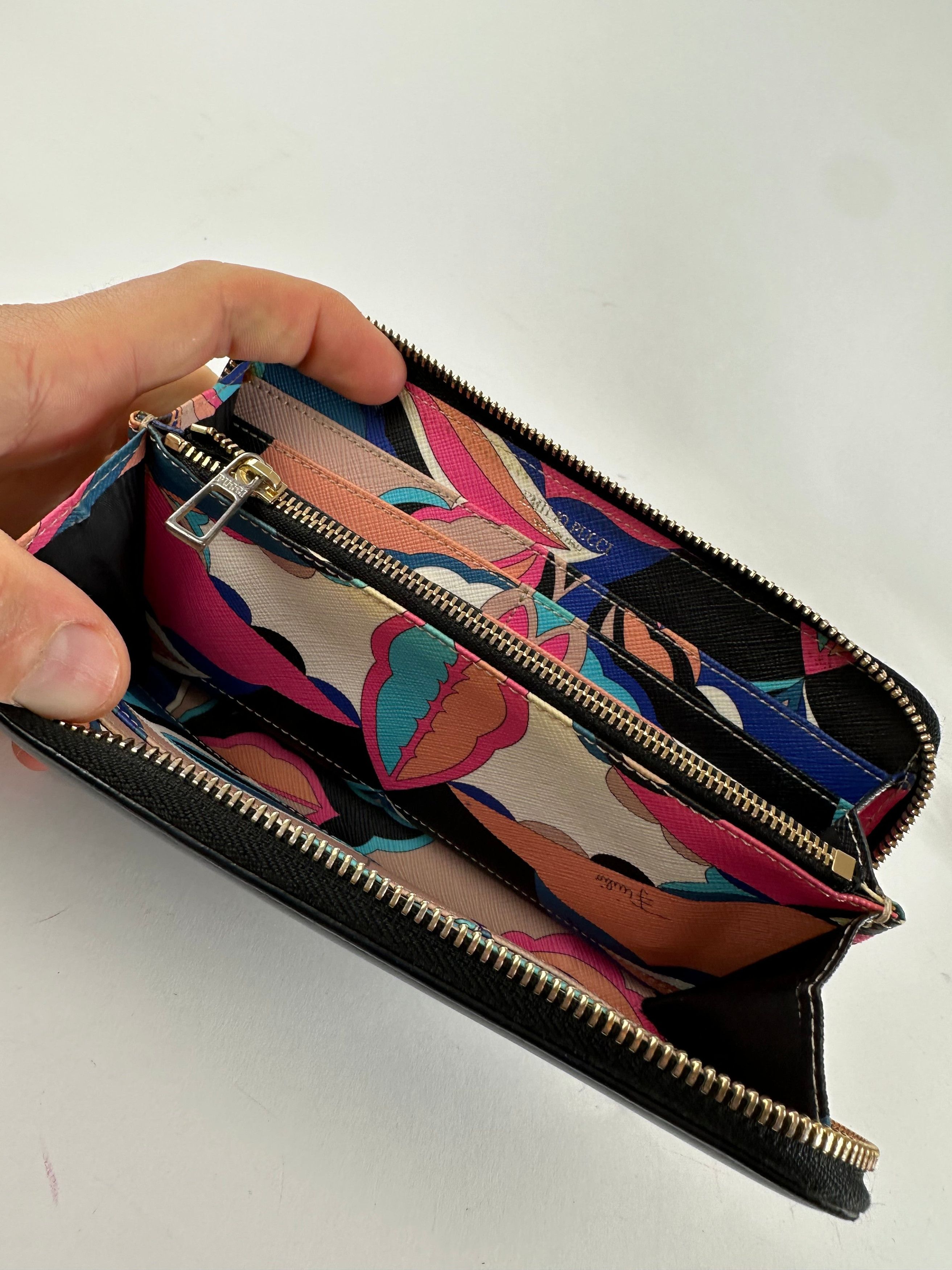 Emilio Pucci Vintage Black Leather Zip-Around Wallet Size ONE SIZE - 3 Thumbnail