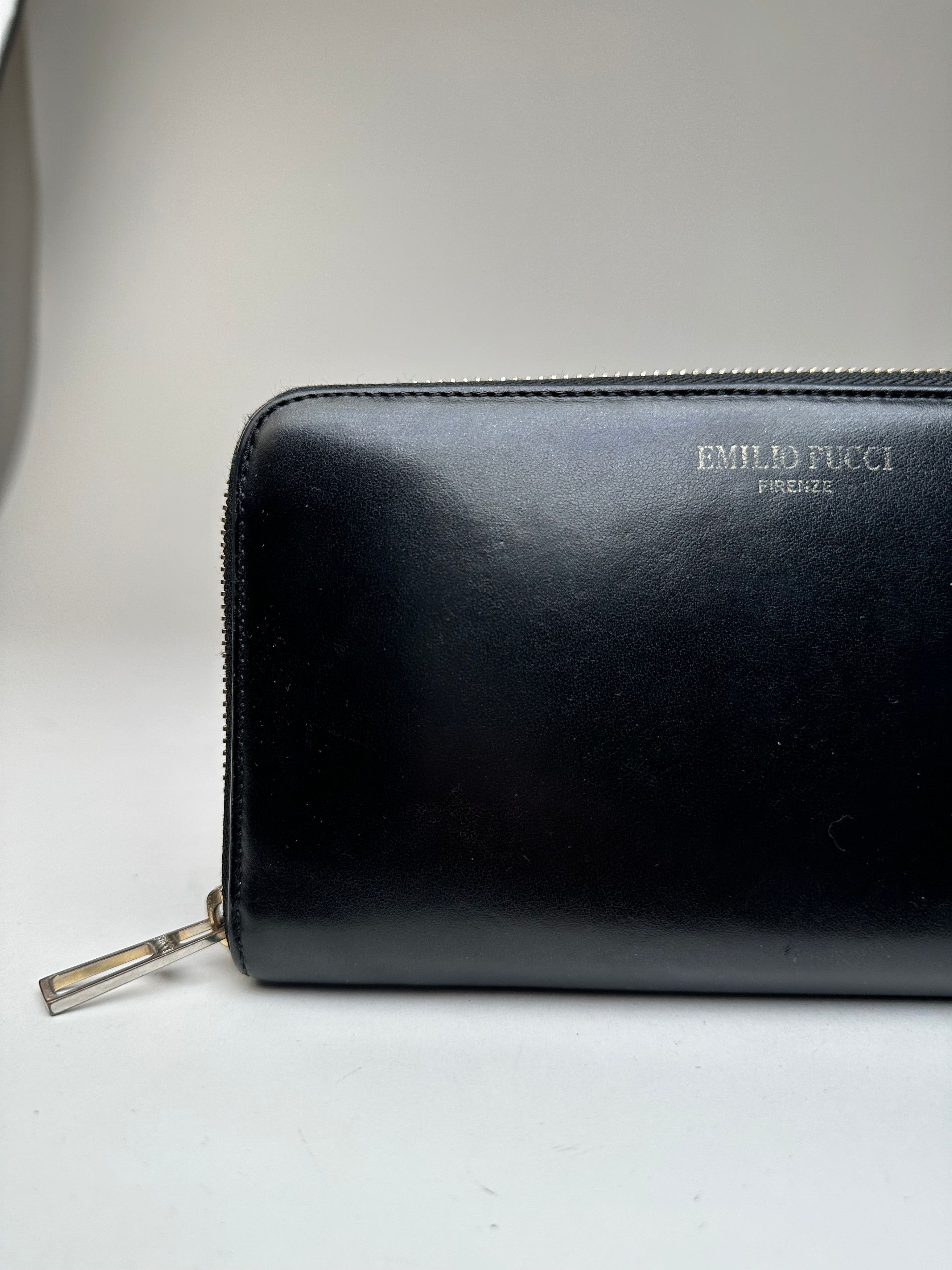 Emilio Pucci Vintage Black Leather Zip-Around Wallet Size ONE SIZE - 6 Thumbnail