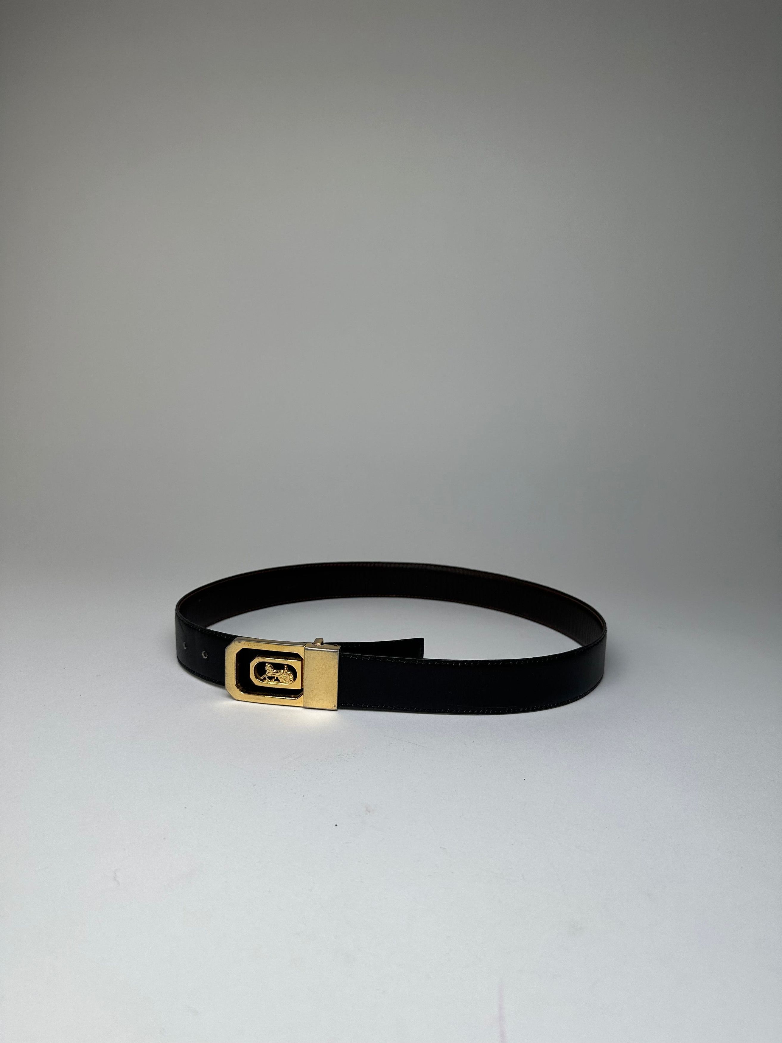 Celine Vintage Sulky Reversible Leather Belt Black 80 cm Size ONE SIZE - 5 Thumbnail