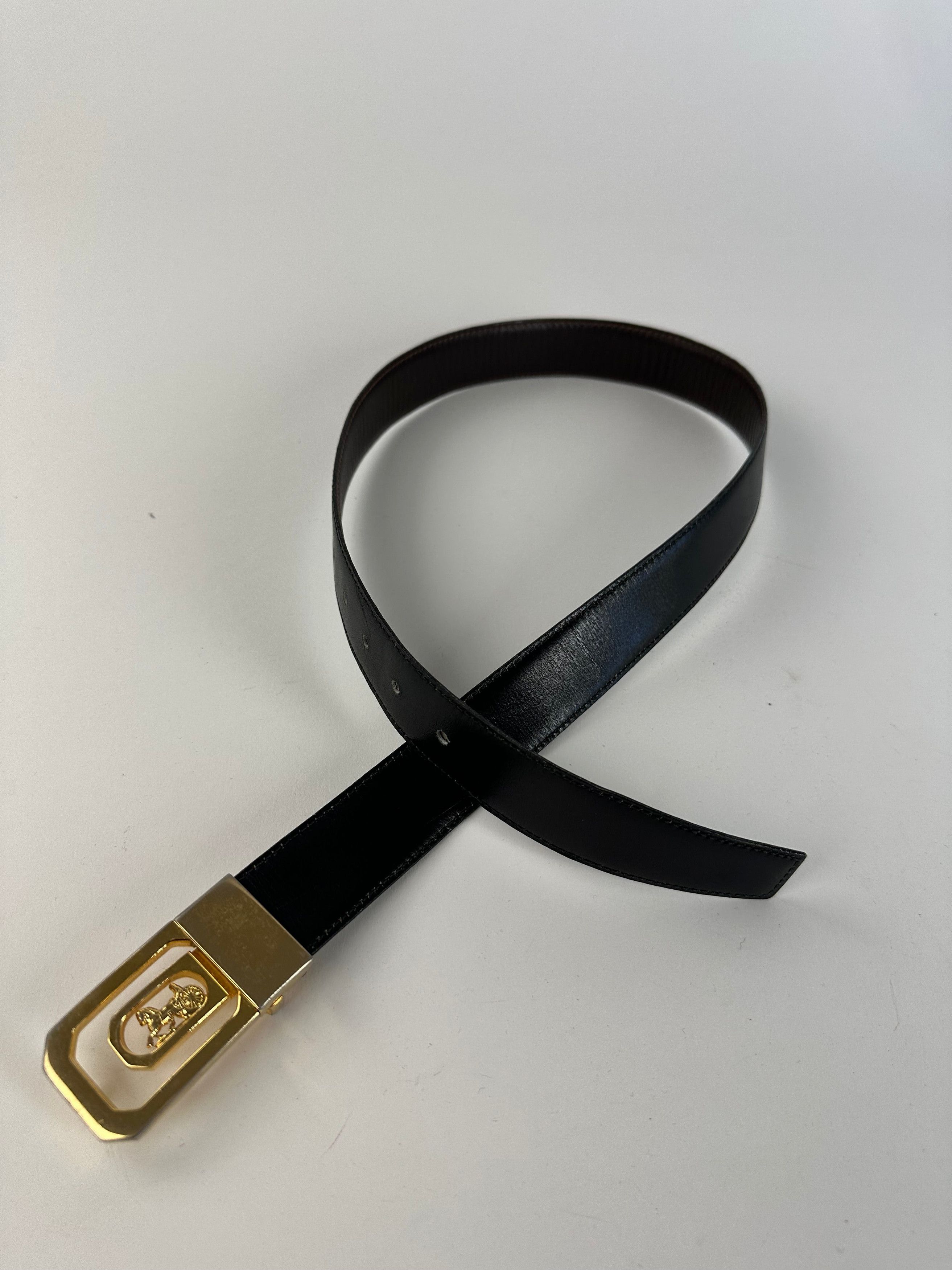Celine Vintage Sulky Reversible Leather Belt Black 80 cm Size ONE SIZE - 6 Thumbnail