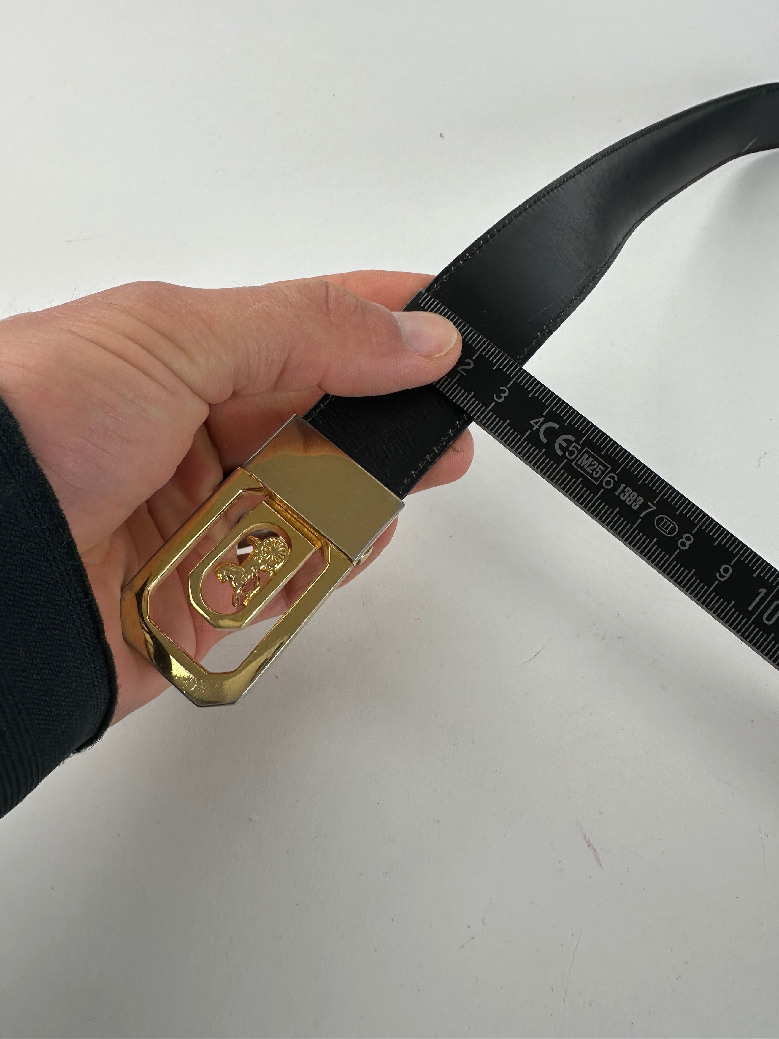 Celine Vintage Sulky Reversible Leather Belt Black 80 cm Size ONE SIZE - 8 Thumbnail