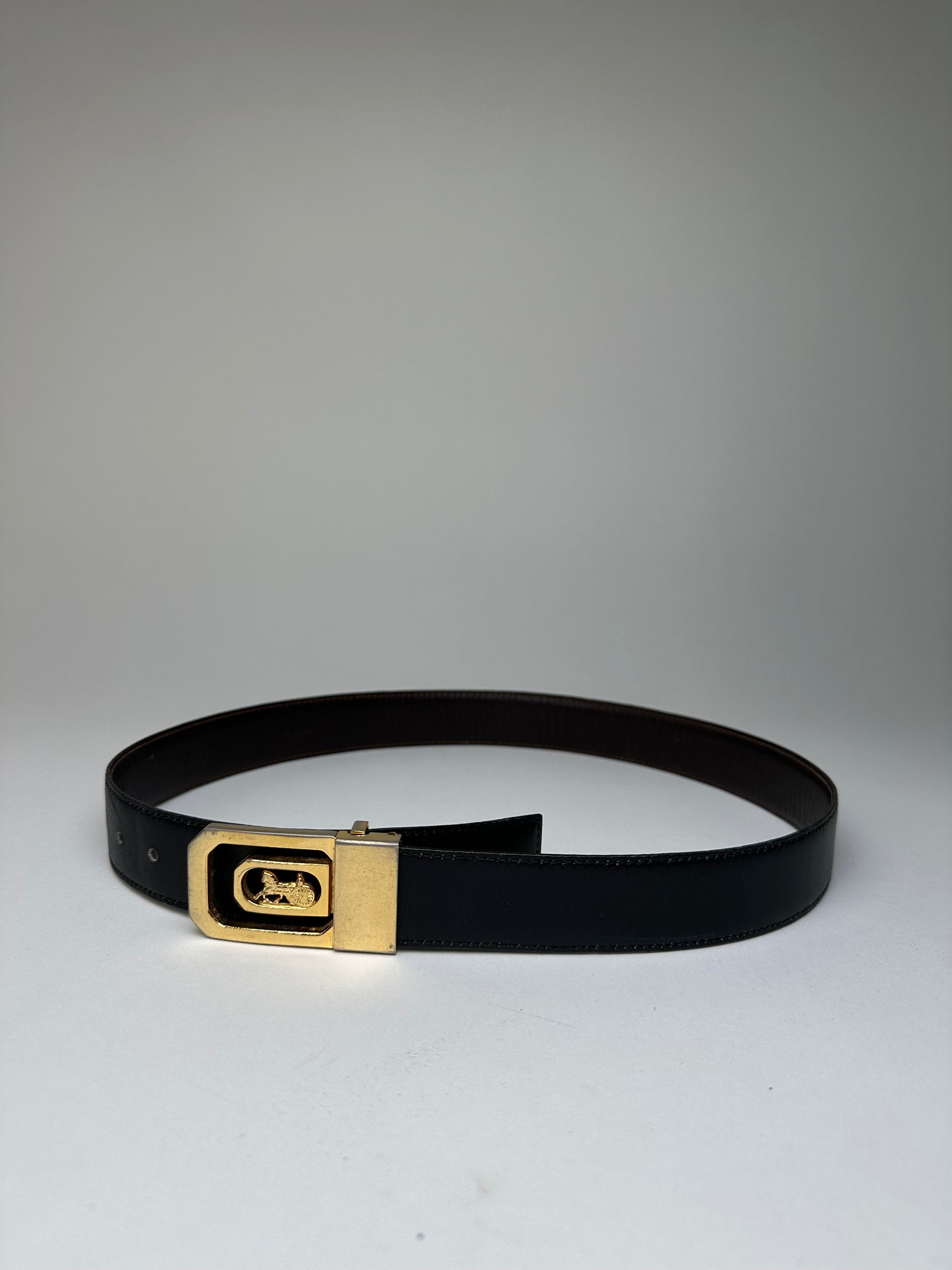Celine Vintage Sulky Reversible Leather Belt Black 80 cm Size ONE SIZE - 9 Thumbnail