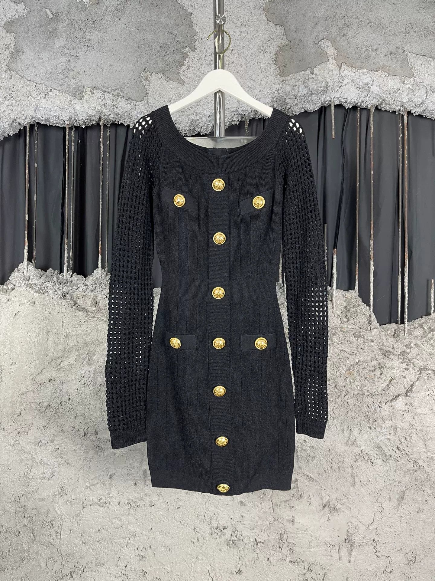 Balmain Balmain Gold Button Knit Mini Dress Size 36 Size XS / US 0-2 / IT 36-38 - 2 Thumbnail