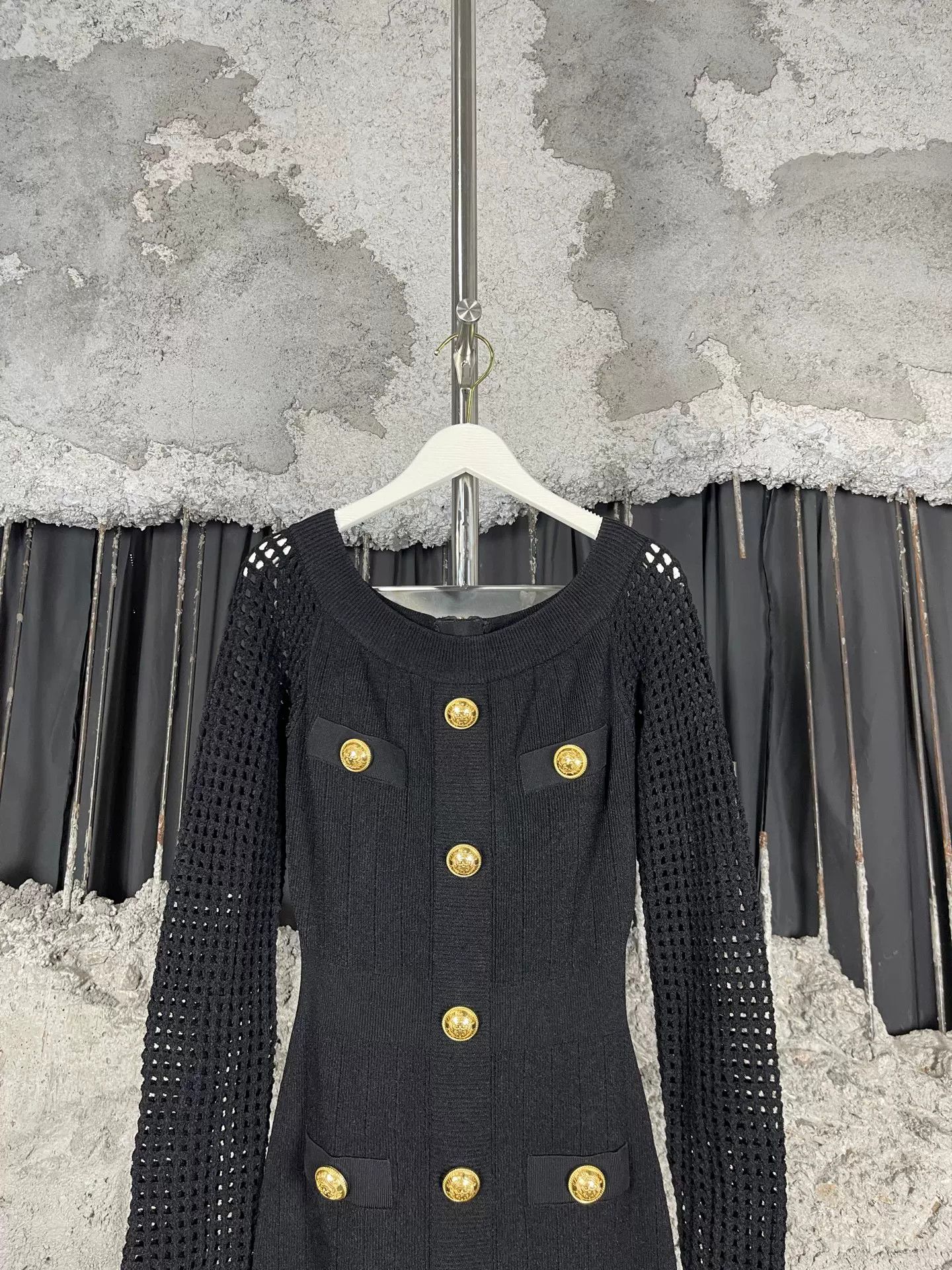 Balmain Balmain Gold Button Knit Mini Dress Size 36 Size XS / US 0-2 / IT 36-38 - 4 Thumbnail