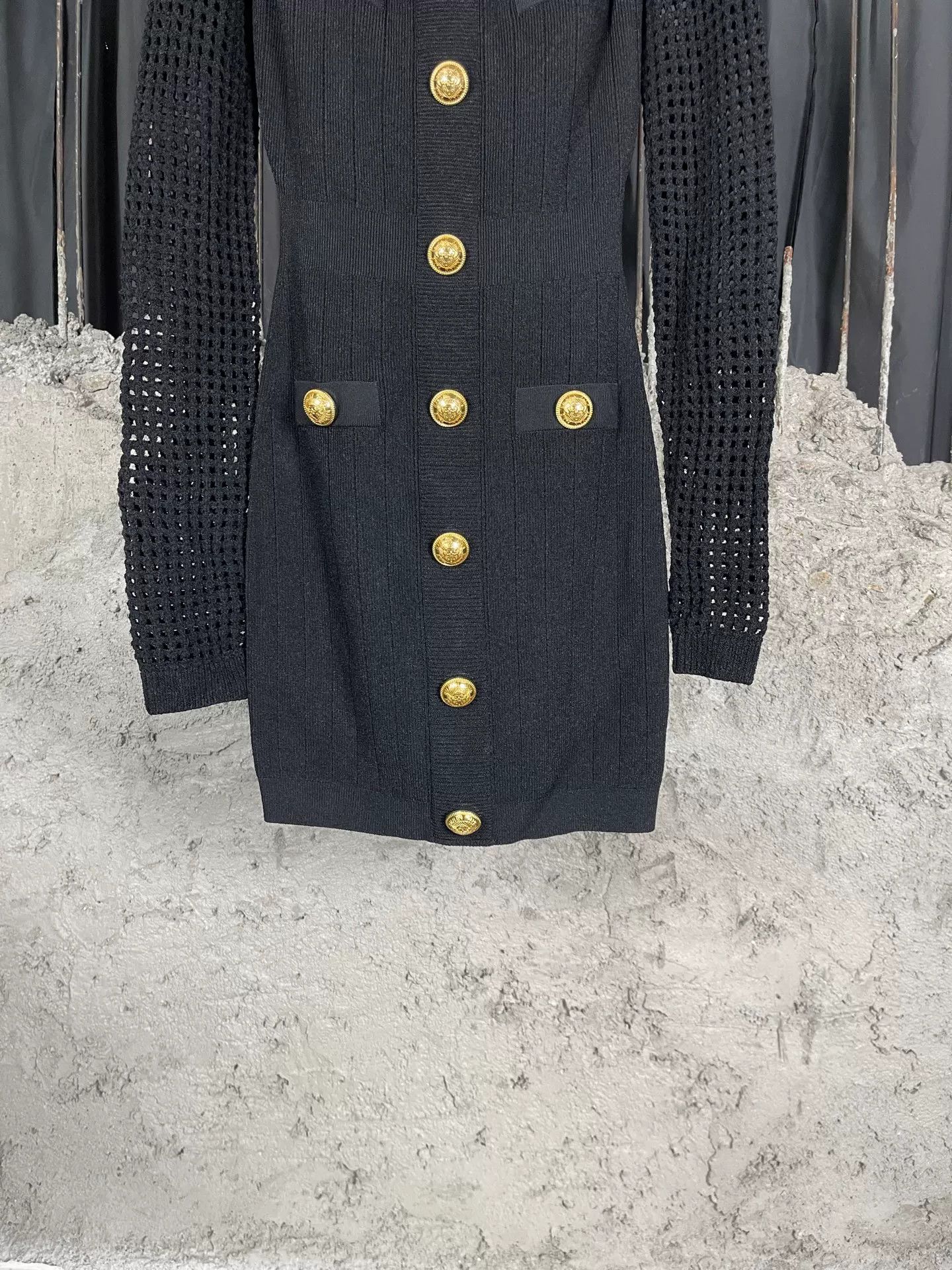 Balmain Balmain Gold Button Knit Mini Dress Size 36 Size XS / US 0-2 / IT 36-38 - 5 Thumbnail