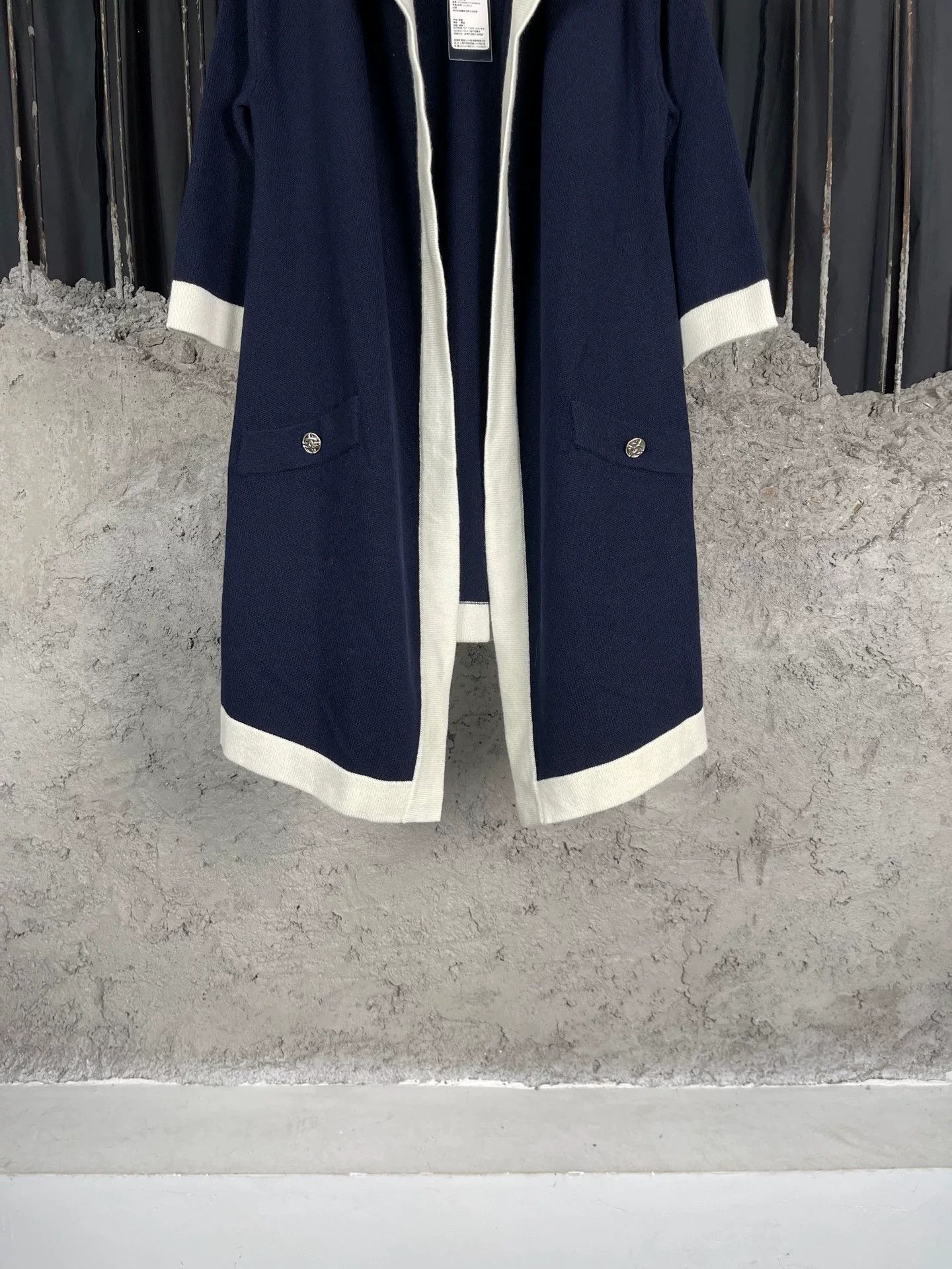 Chanel Chanel Navy Knit Coat Size 34 Size XS / US 0-2 / IT 36-38 - 5 Thumbnail