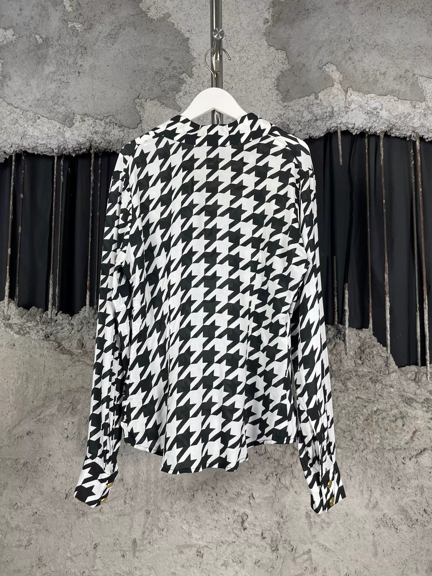 Balmain Balmain Houndstooth Button Up Shirt Size 36 Size XS / US 0-2 / IT 36-38 - 3 Thumbnail