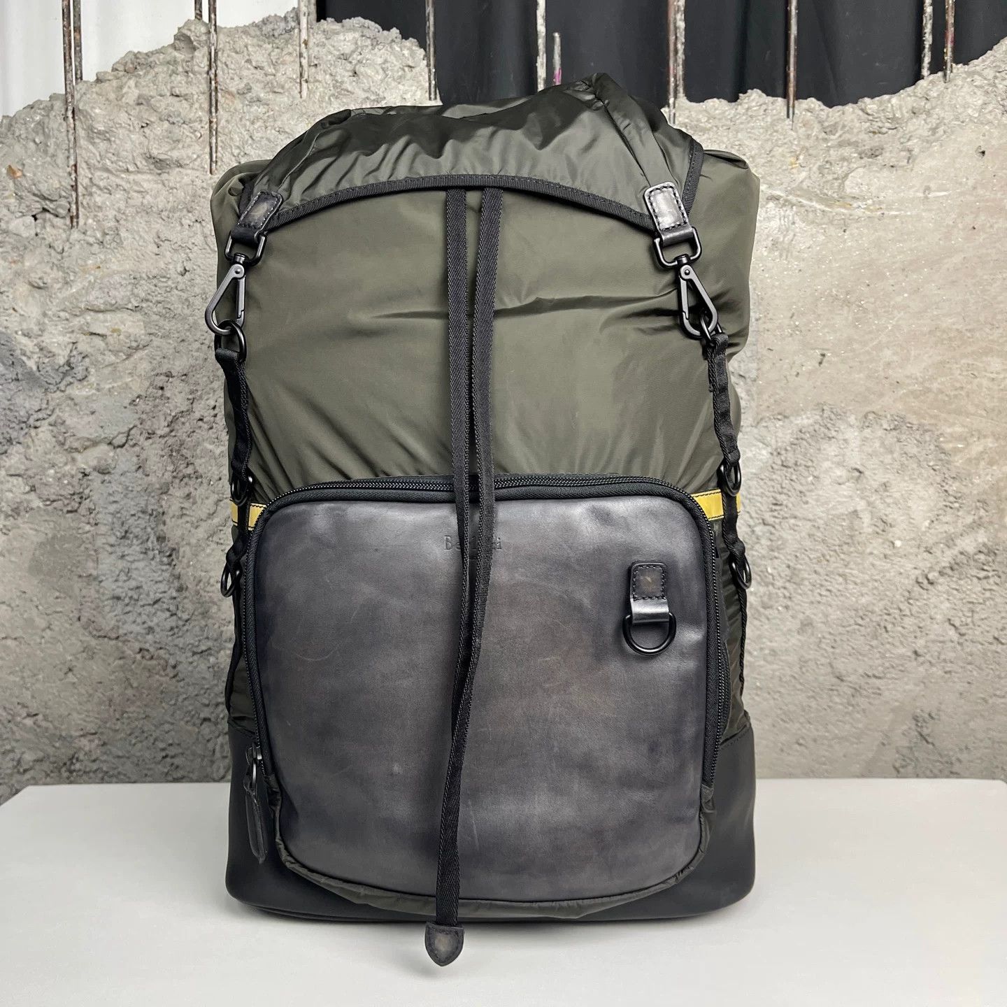 Berluti Berluti Olive Leather Trim Backpack ONE SIZE Size ONE SIZE - 2 Thumbnail