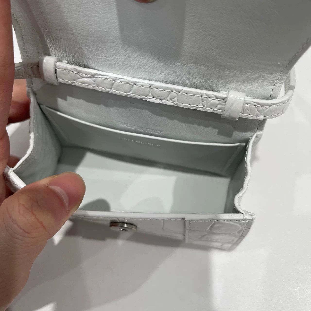 Balenciaga Balenciaga White Crocodile Hourglass Mini Bag One Size Size ONE SIZE - 7 Thumbnail