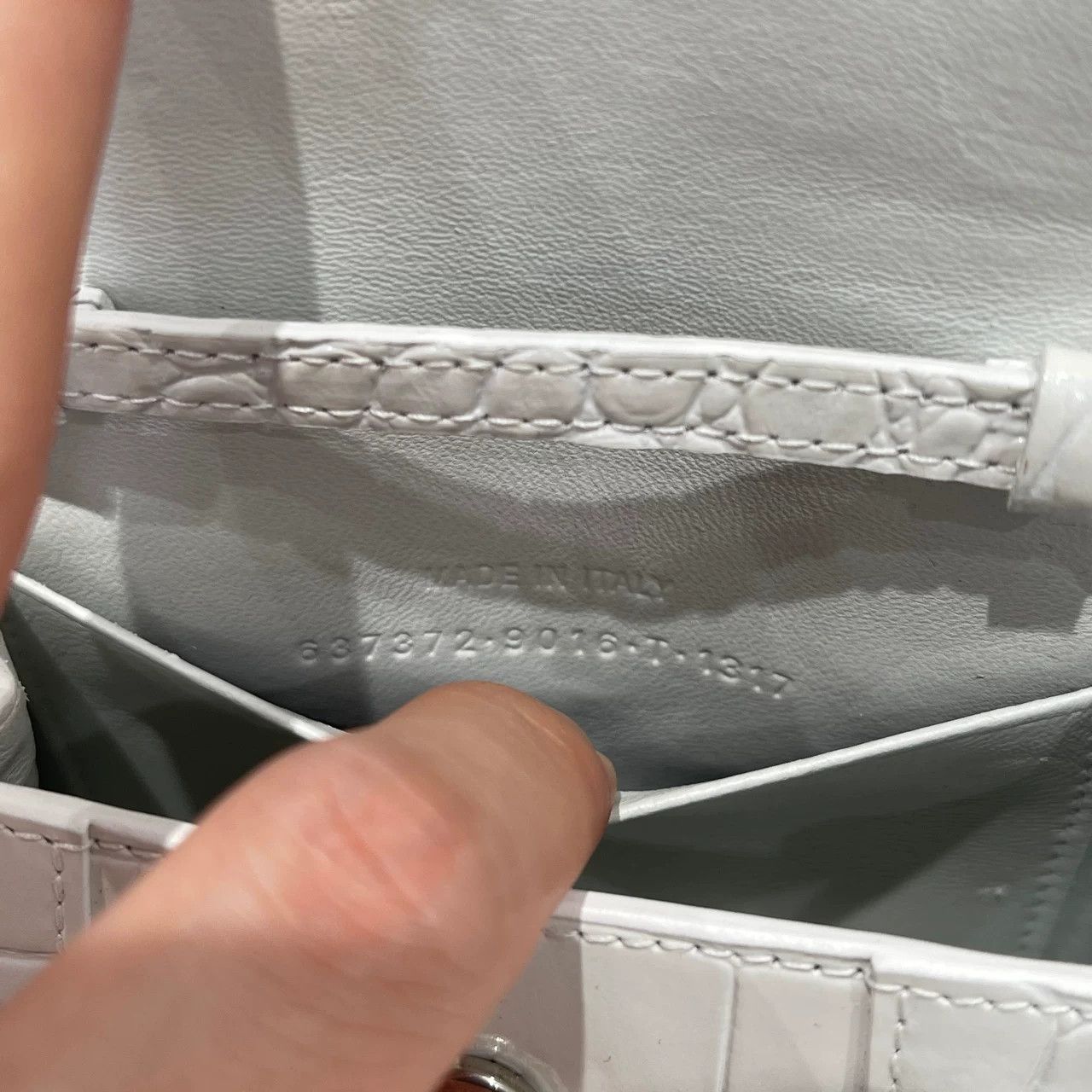 Balenciaga Balenciaga White Crocodile Hourglass Mini Bag One Size Size ONE SIZE - 8 Thumbnail