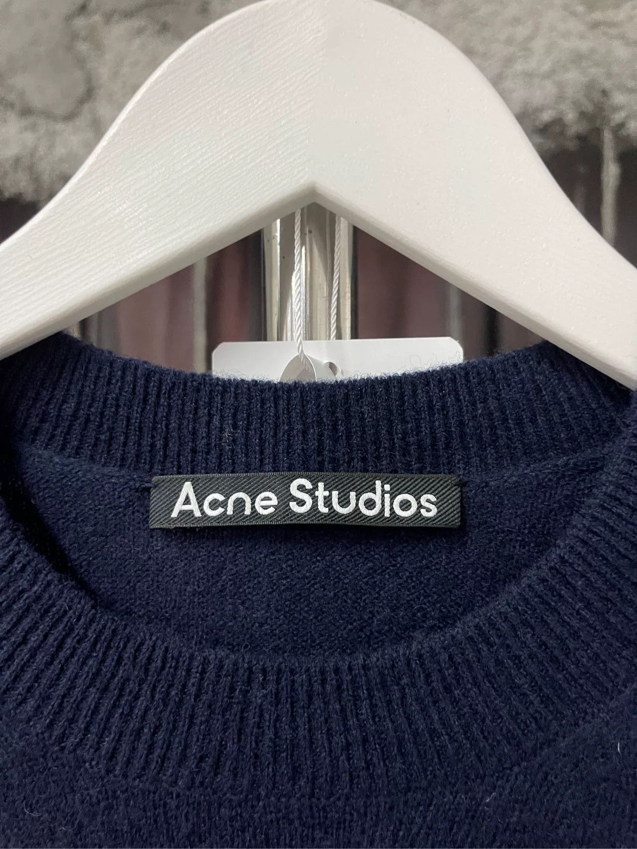 Acne Studios Acne Studios Face Patch Wool Sweater Navy Size M Size US M / EU 48-50 / 2 - 7 Thumbnail