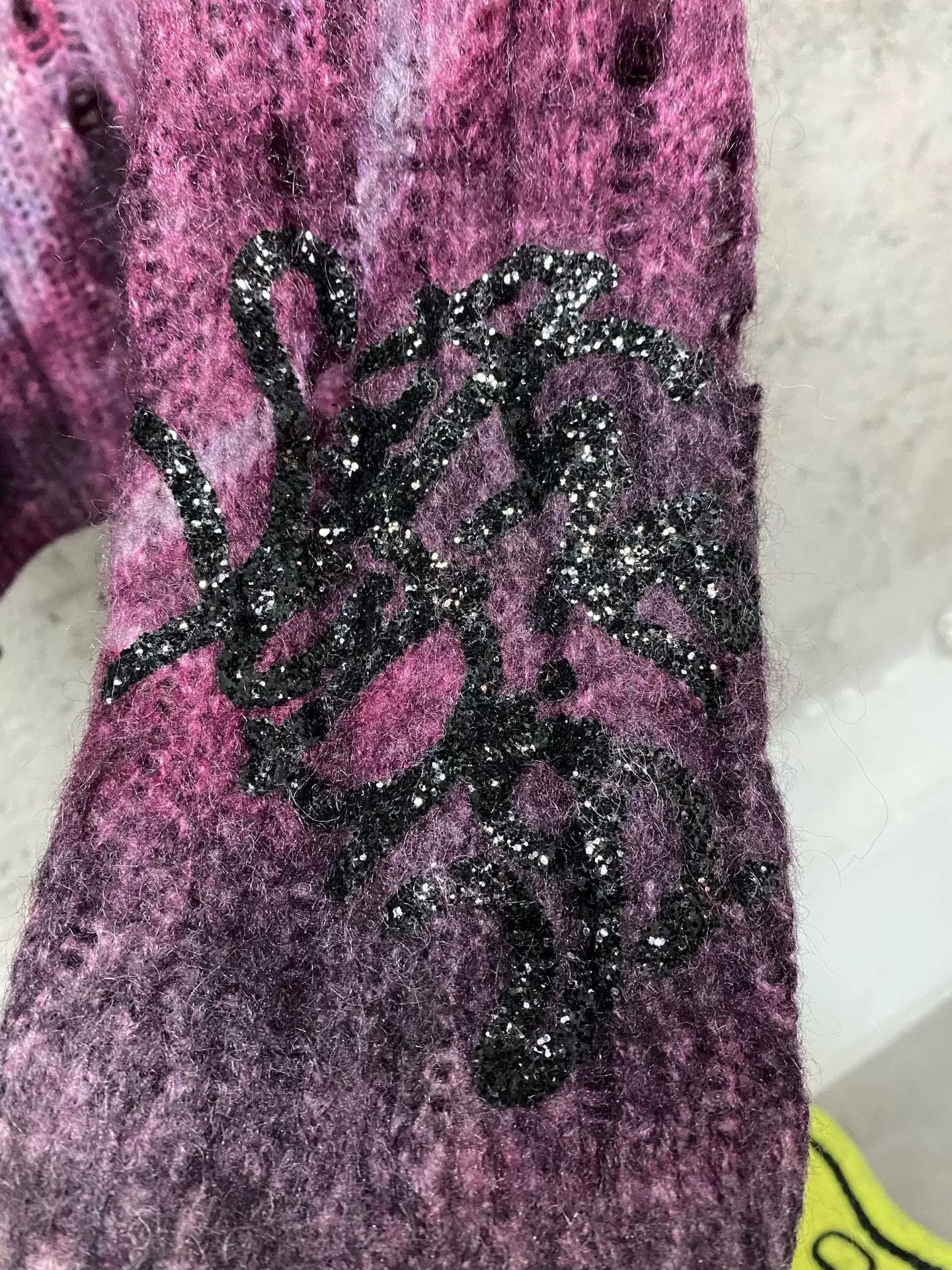 Acne Studios Acne Studios Purple Distressed Mohair Knit Sweater US M Size US M / EU 48-50 / 2 - 6 Thumbnail