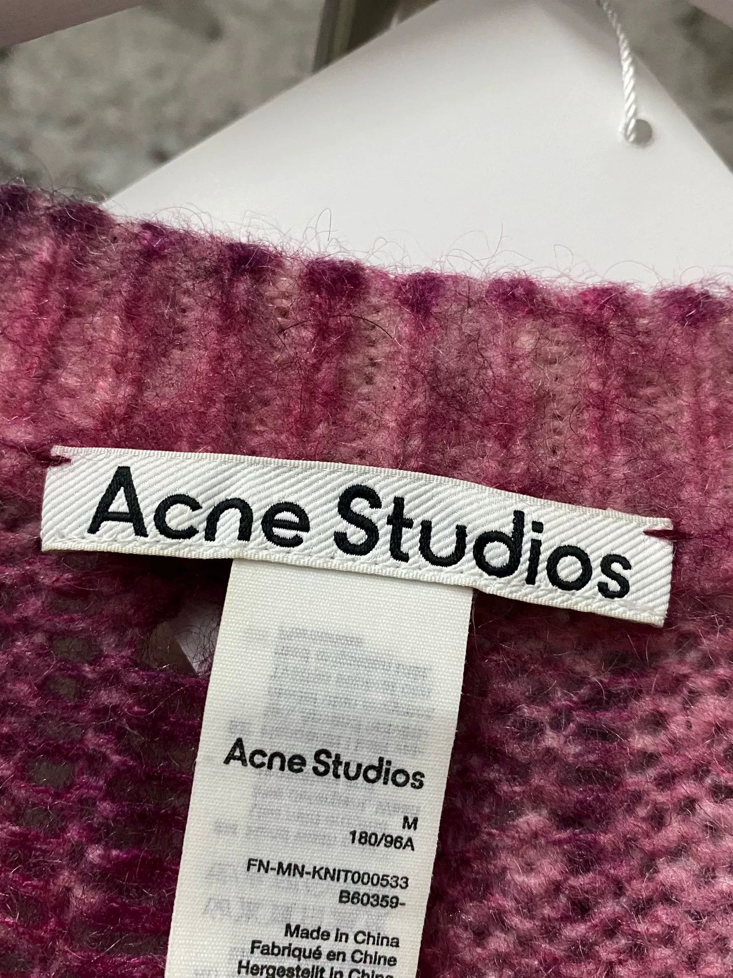 Acne Studios Acne Studios Purple Distressed Mohair Knit Sweater US M Size US M / EU 48-50 / 2 - 7 Thumbnail