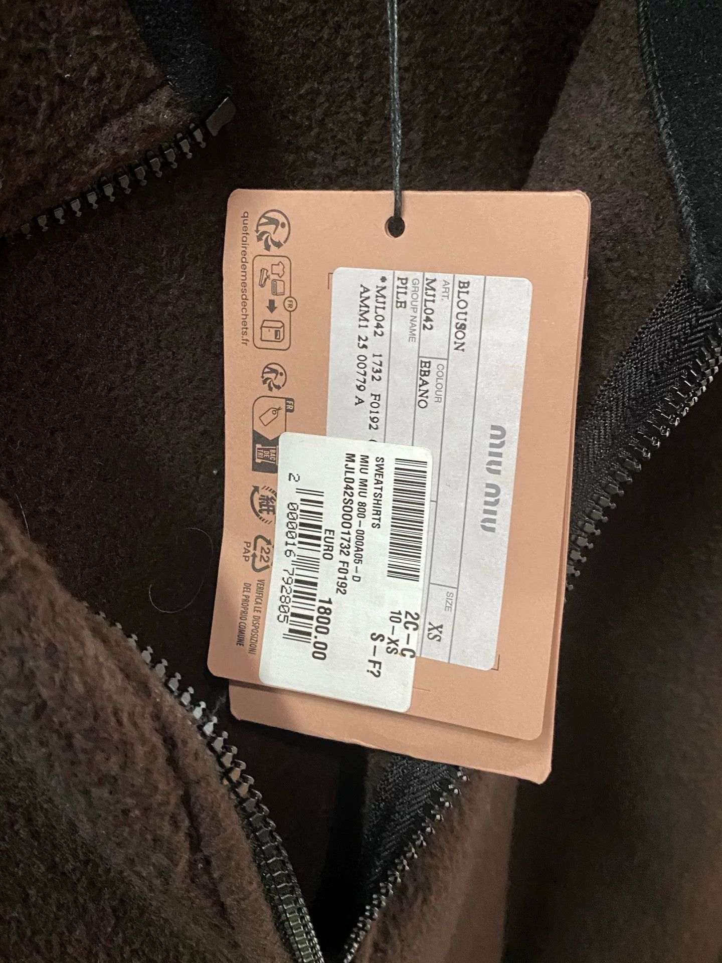 Miu Miu Miu Miu Brown Fleece Zip Up Jacket Size XS Size XS / US 0-2 / IT 36-38 - 9 Thumbnail