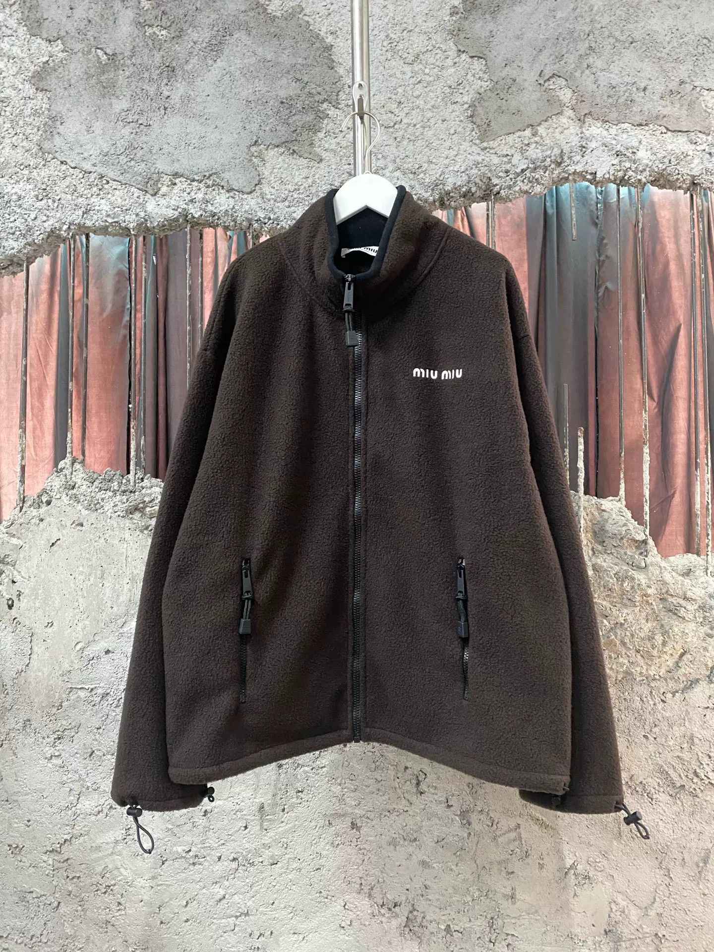 Miu Miu Miu Miu Brown Fleece Zip Up Jacket Size XS Size XS / US 0-2 / IT 36-38 - 2 Thumbnail