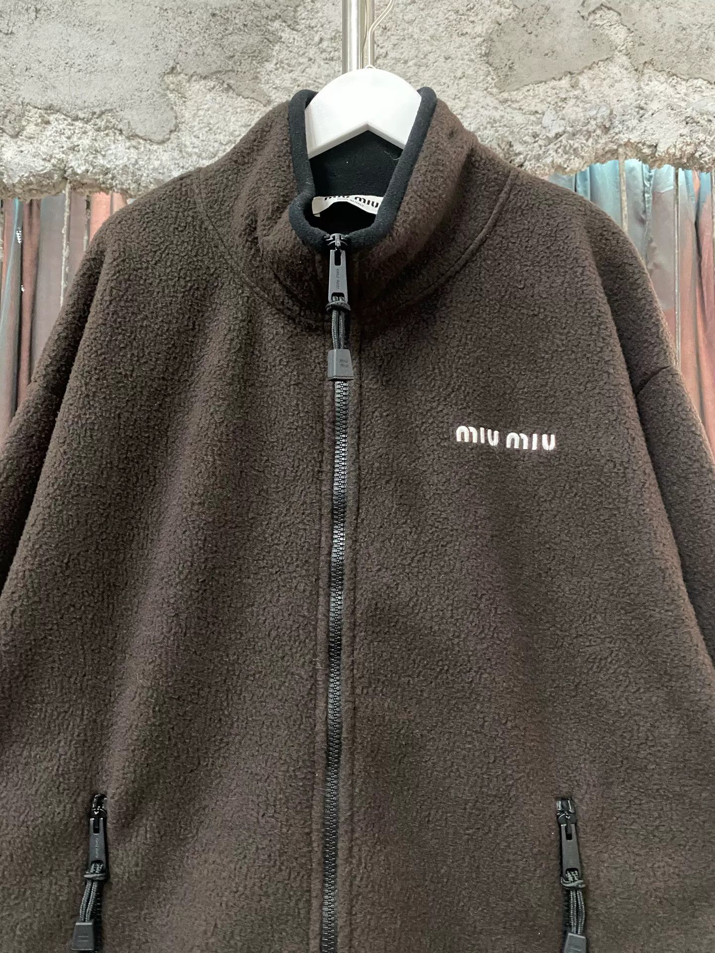 Miu Miu Miu Miu Brown Fleece Zip Up Jacket Size XS Size XS / US 0-2 / IT 36-38 - 4 Thumbnail