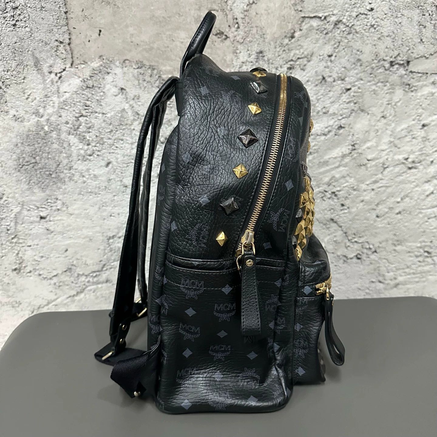 MCM MCM Studded Visetos Backpack One Size Size ONE SIZE - 4 Thumbnail