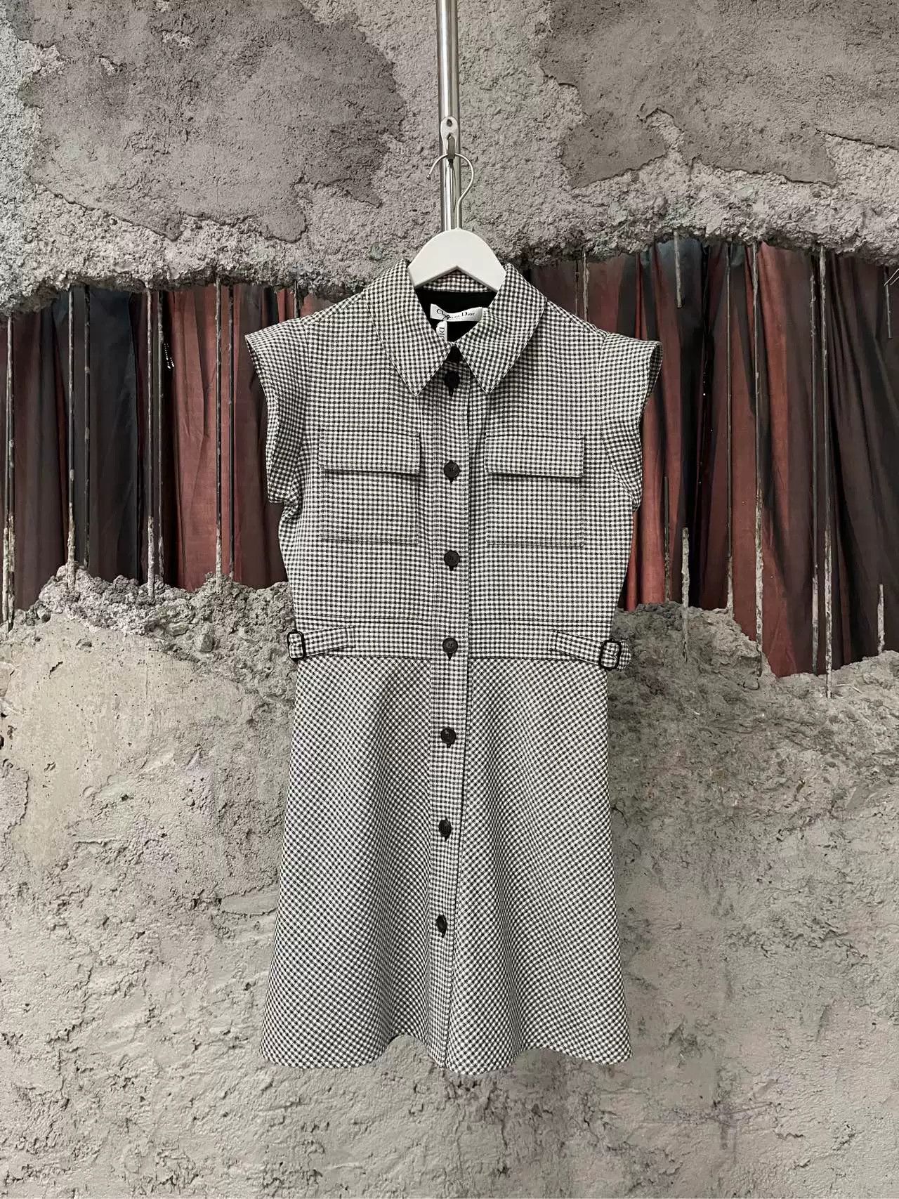 Dior Dior Houndstooth Button Up Dress Size 36 Size XS / US 0-2 / IT 36-38 - 2 Thumbnail