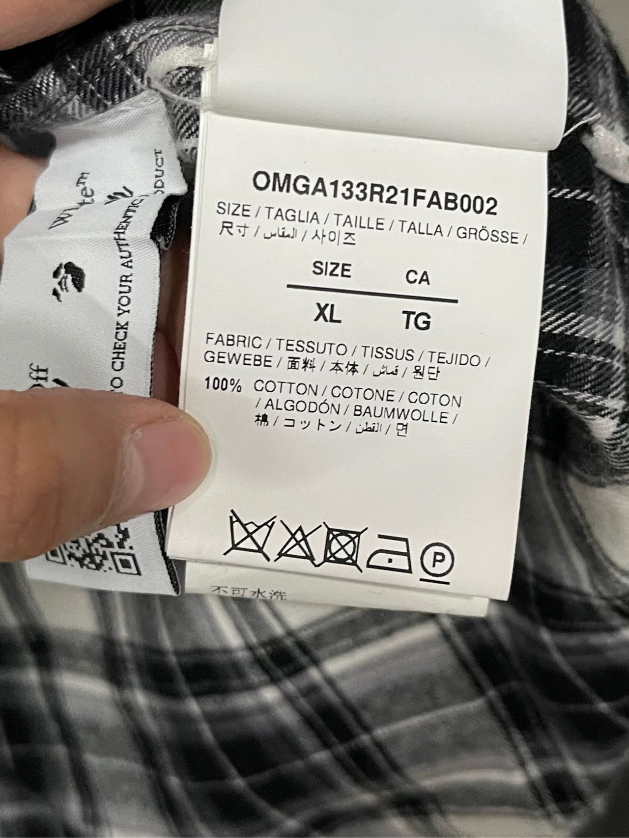 Off-White Off-White Plaid Flannel Shirt Size XL Size US XL / EU 56 / 4 - 9 Thumbnail