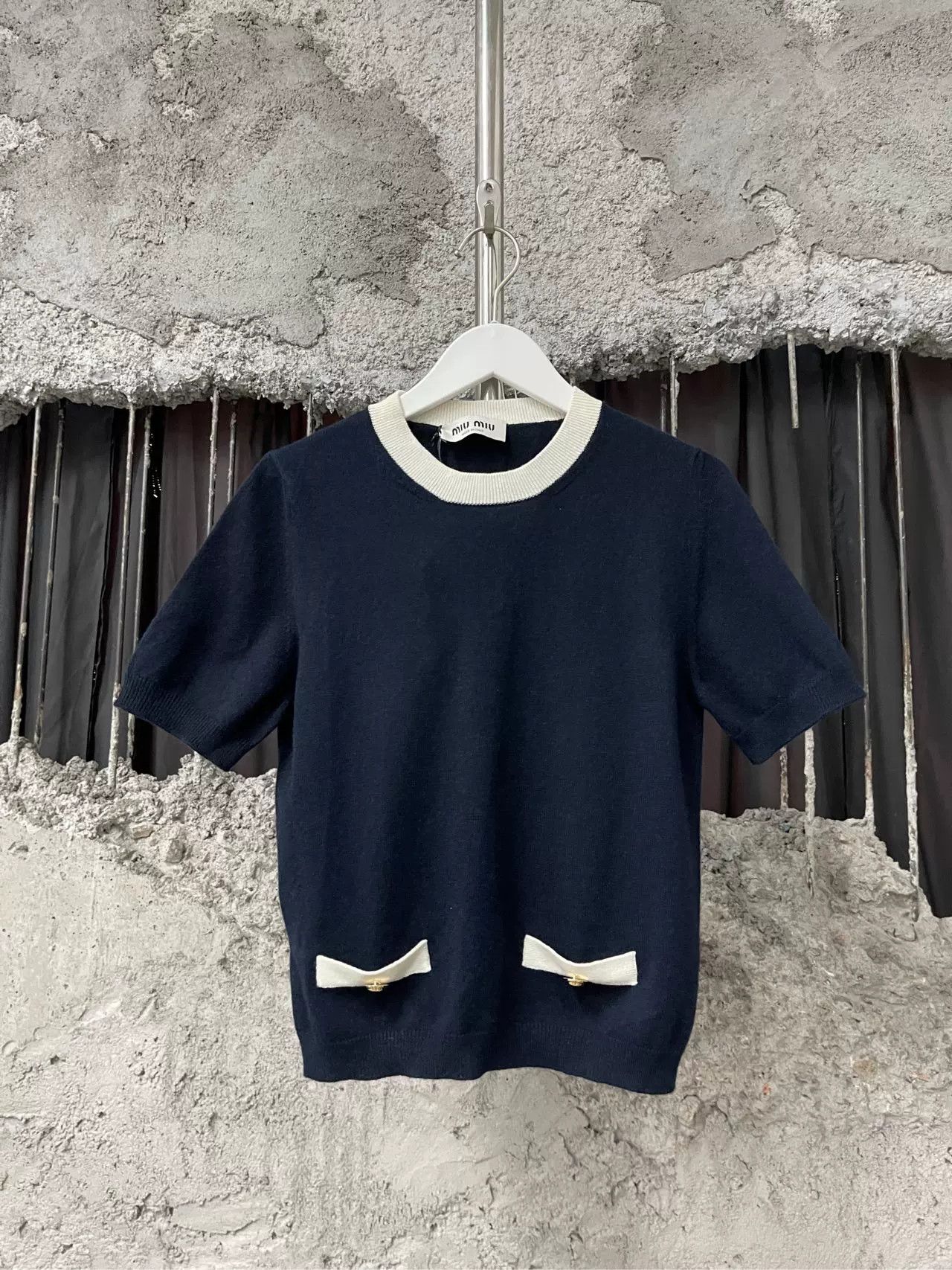 Miu Miu Miu Miu Contrast Collar Knit Sweater Size 42 Size M / US 6-8 / IT 42-44 - 2 Thumbnail