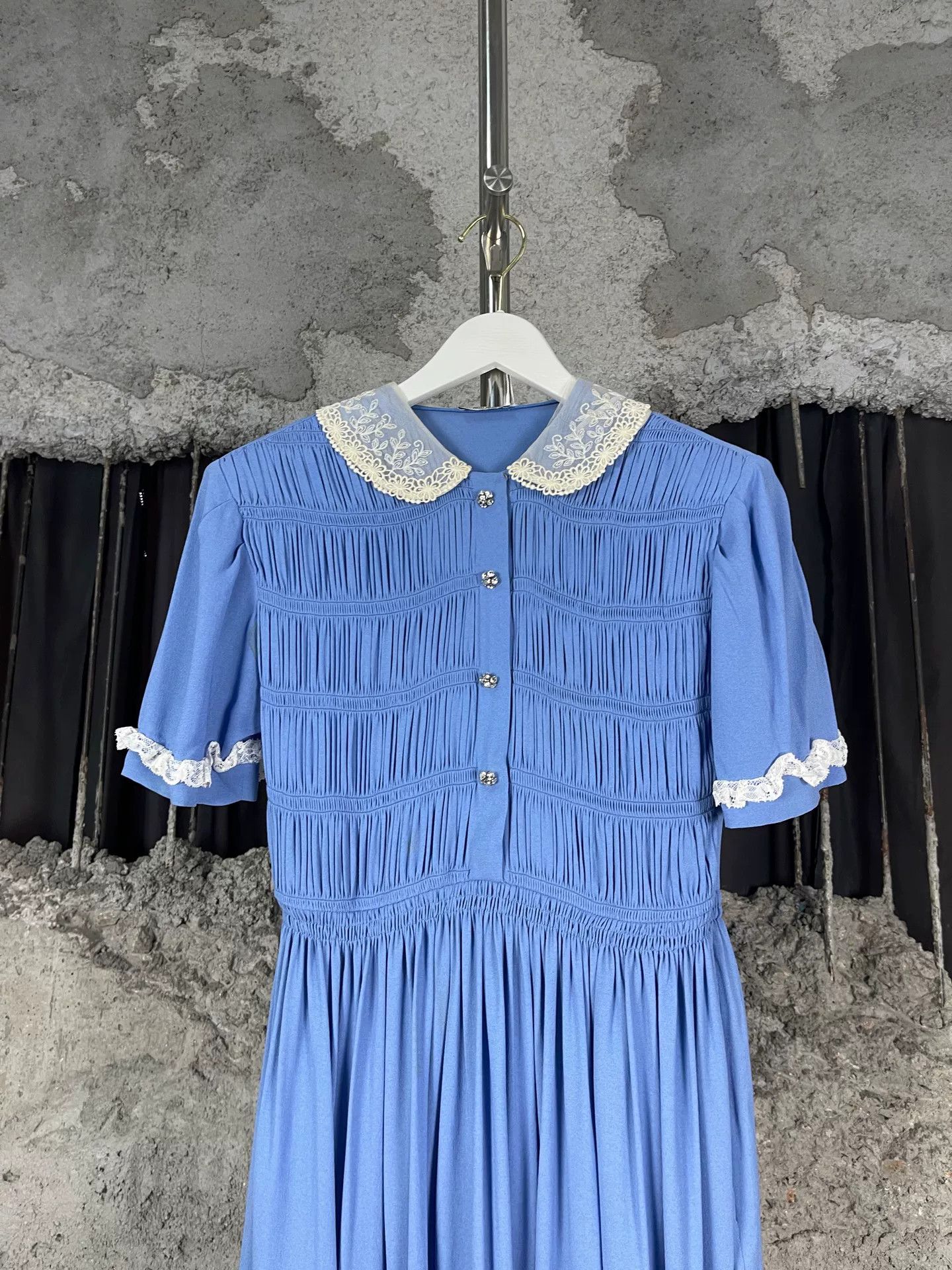 Miu Miu Miu Miu Blue Pleated Mini Dress Size 40 Size S / US 4 / IT 40 - 4 Thumbnail