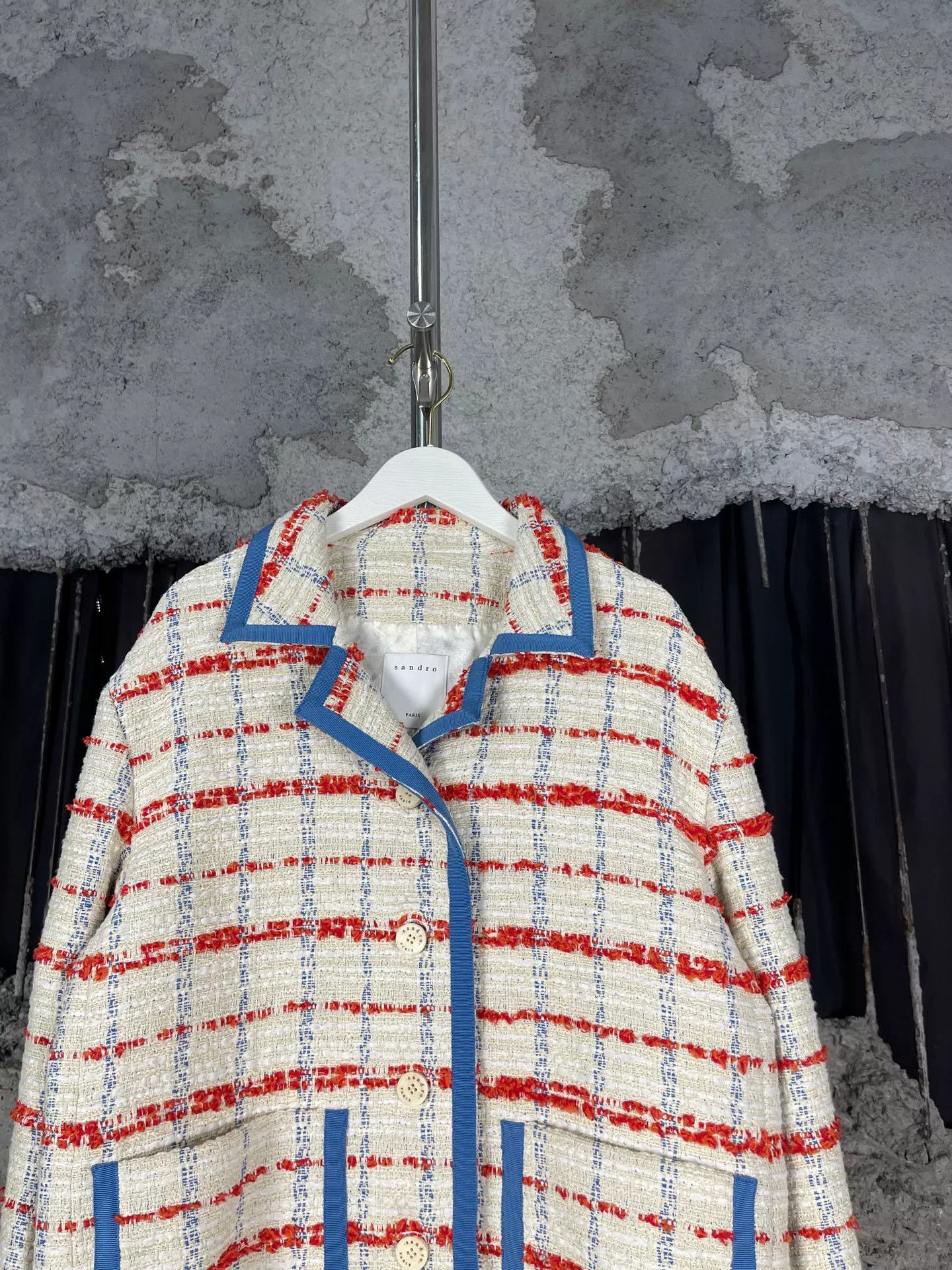 Sandro Sandro Tweed Check Blazer Size 36 Size XS / US 0-2 / IT 36-38 - 4 Thumbnail
